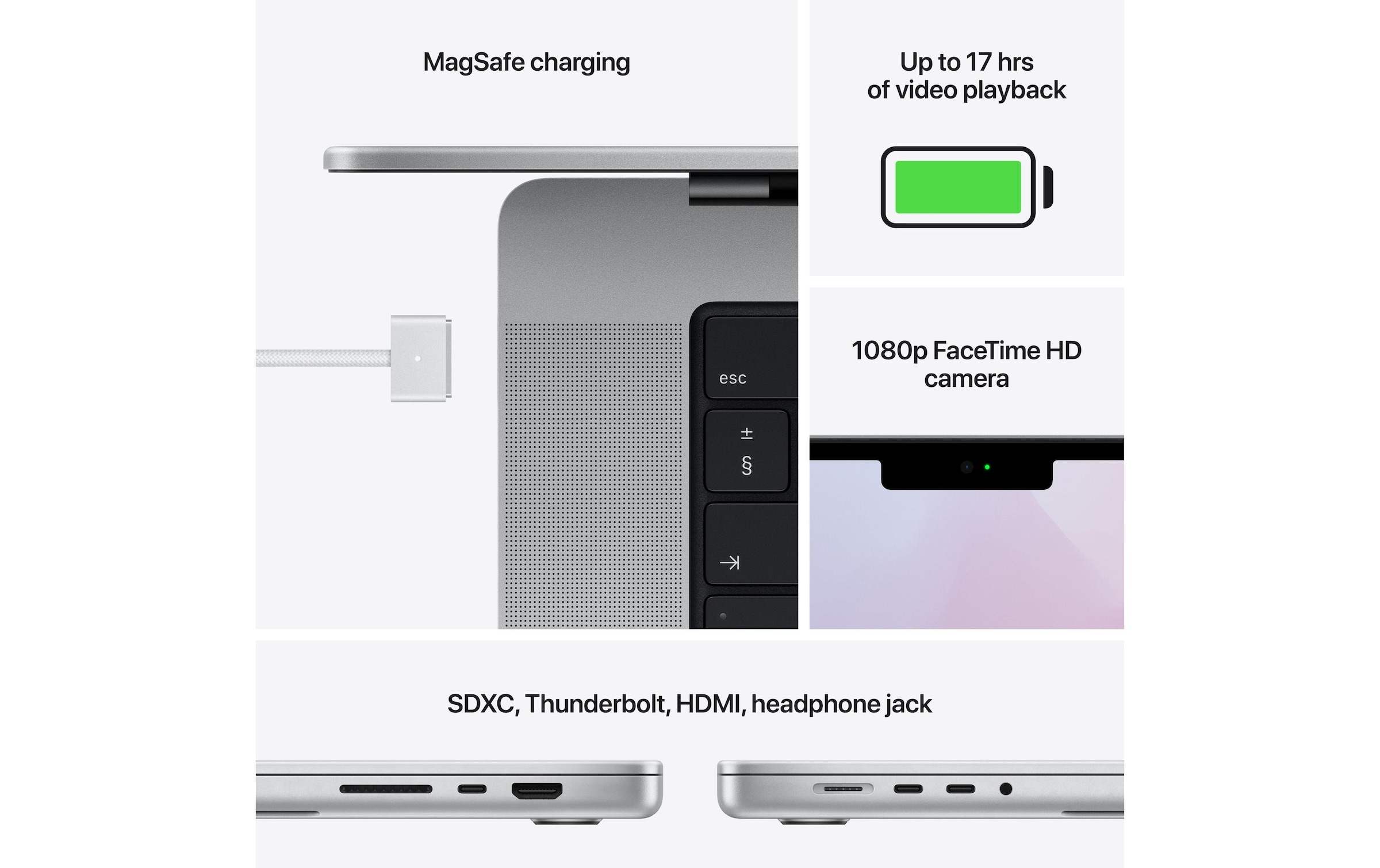 Apple Notebook »MacBook Pro«, 35,92 cm, / 14,2 Zoll, Apple, M1 Pro, M1, 1000 GB SSD, MKGT3SM/A