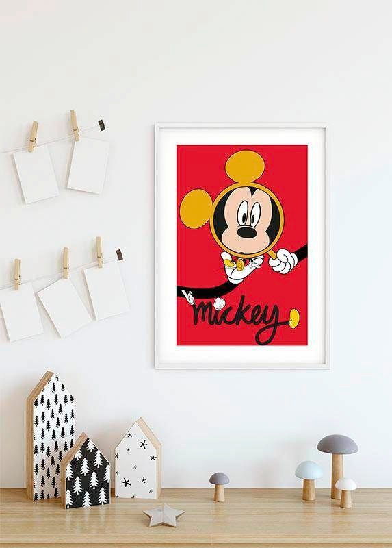 Komar Bild »Mickey Mouse Magnifying Glass«, Disney, (1 St.), Wandbild zur Dekoration im Kinderzimmer - ohne Rahmen