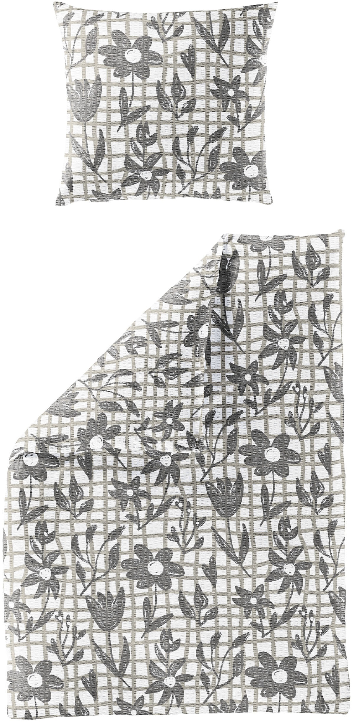 BIERBAUM Linge de lit »Bettwäsche 4185« 2 Seersucker, 100  % Baumwolle, pflegeleicht, bügelfrei, kühlend