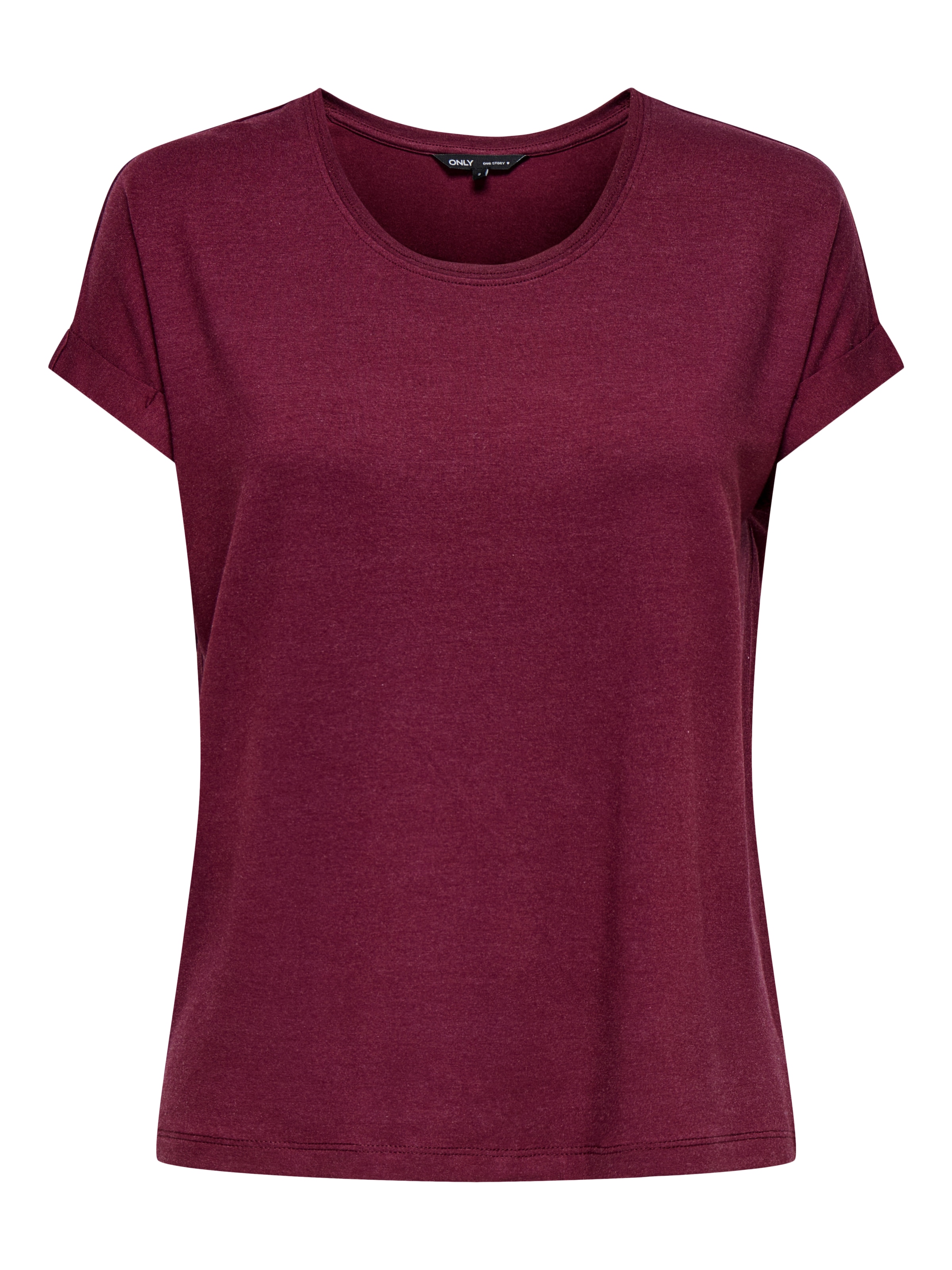 ONLY T-Shirt »ONLMOSTER – Kurzarmshirt mit Aufschlag und klassischem Look«, unifarben, casual, regular fit, Viskosemischung, Rundhals