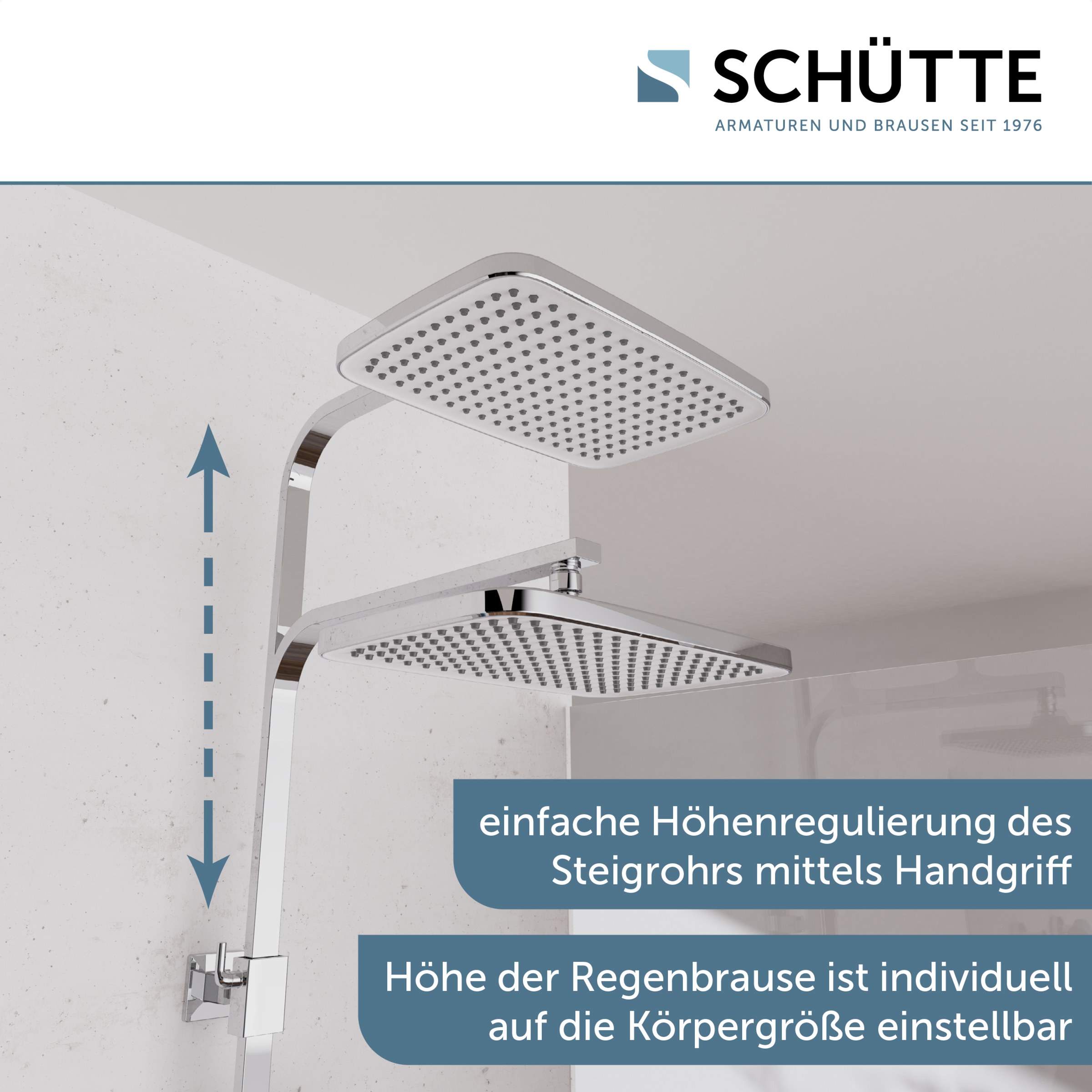 Schütte Duschsystem »GRAN CANARIA« Komplett-Set,  Regendusche 30x20 cm, Umsteller, Antikalk, 3 Strahlarten, Thermostat