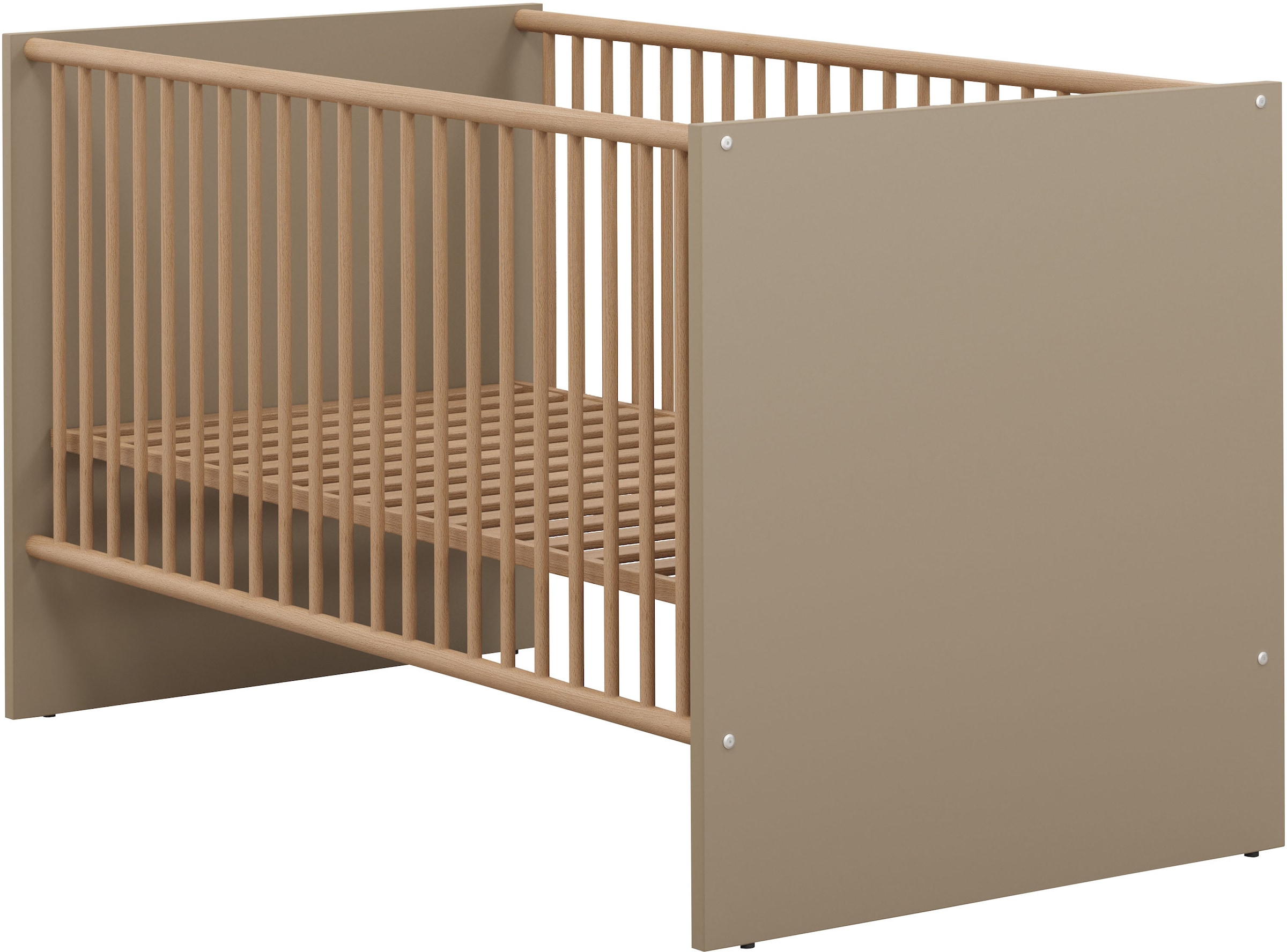 trendteam Babymöbel-Set »Beja«, (Set, 3 tlg.), Gitterbett, Wickelkommode und Kleiderschrank - silberfarbene Griffe