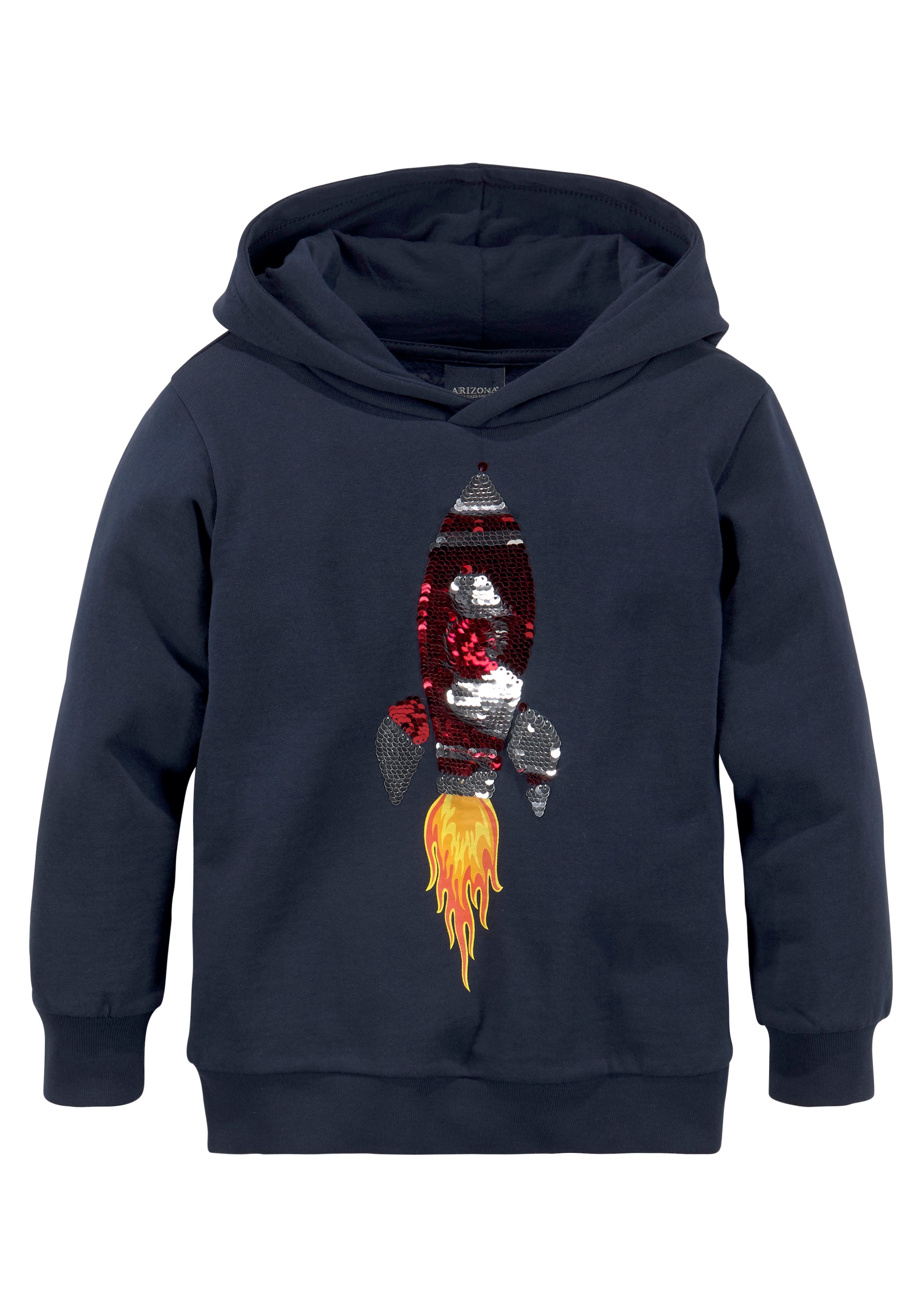 KIDSWORLD Kapuzensweatshirt, mit Rakete aus Wendepailletten