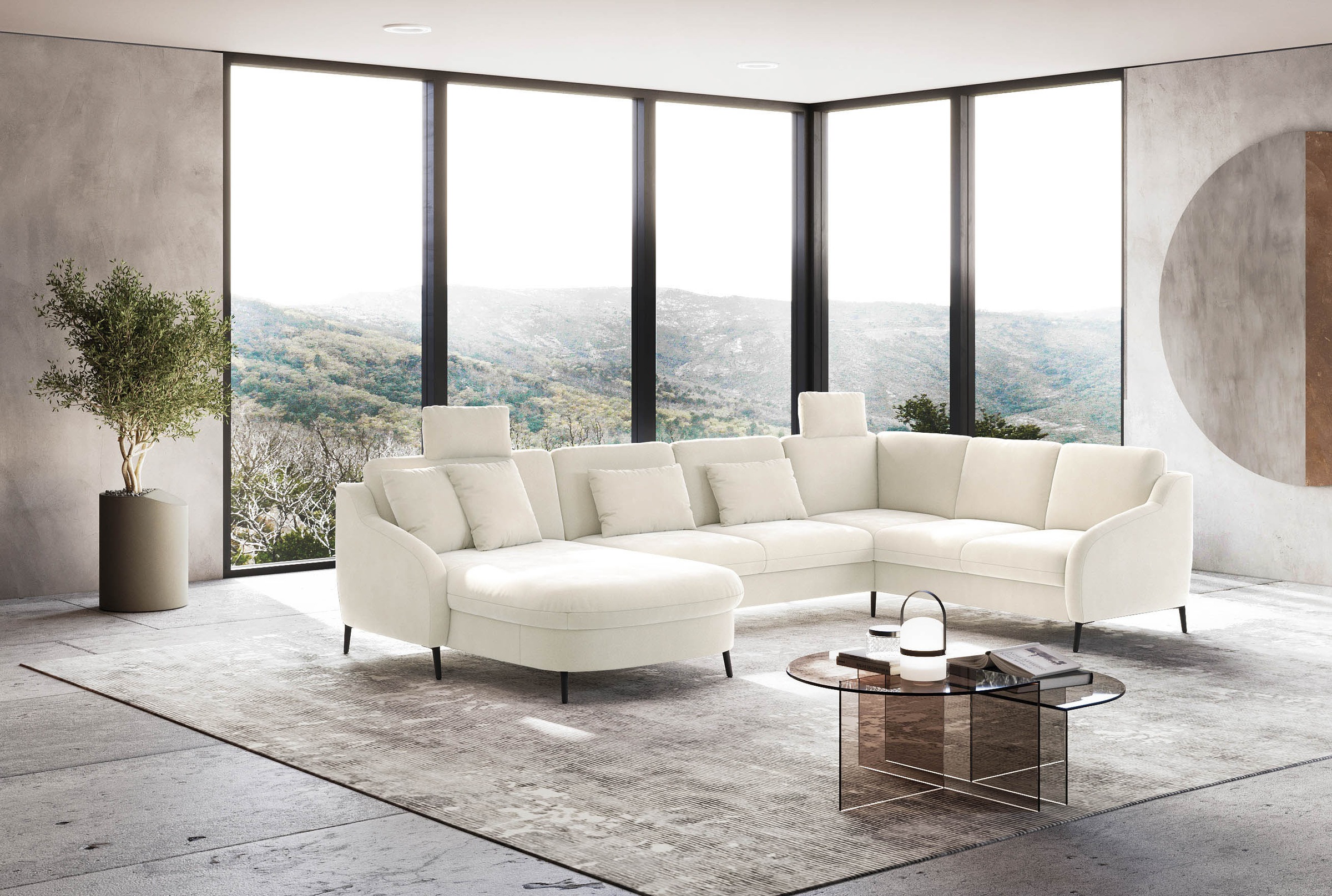 sit&more Wohnlandschaft »Soul U-Form« wahlweise mit Bettfunktion und Bettkasten oder Schubkasten