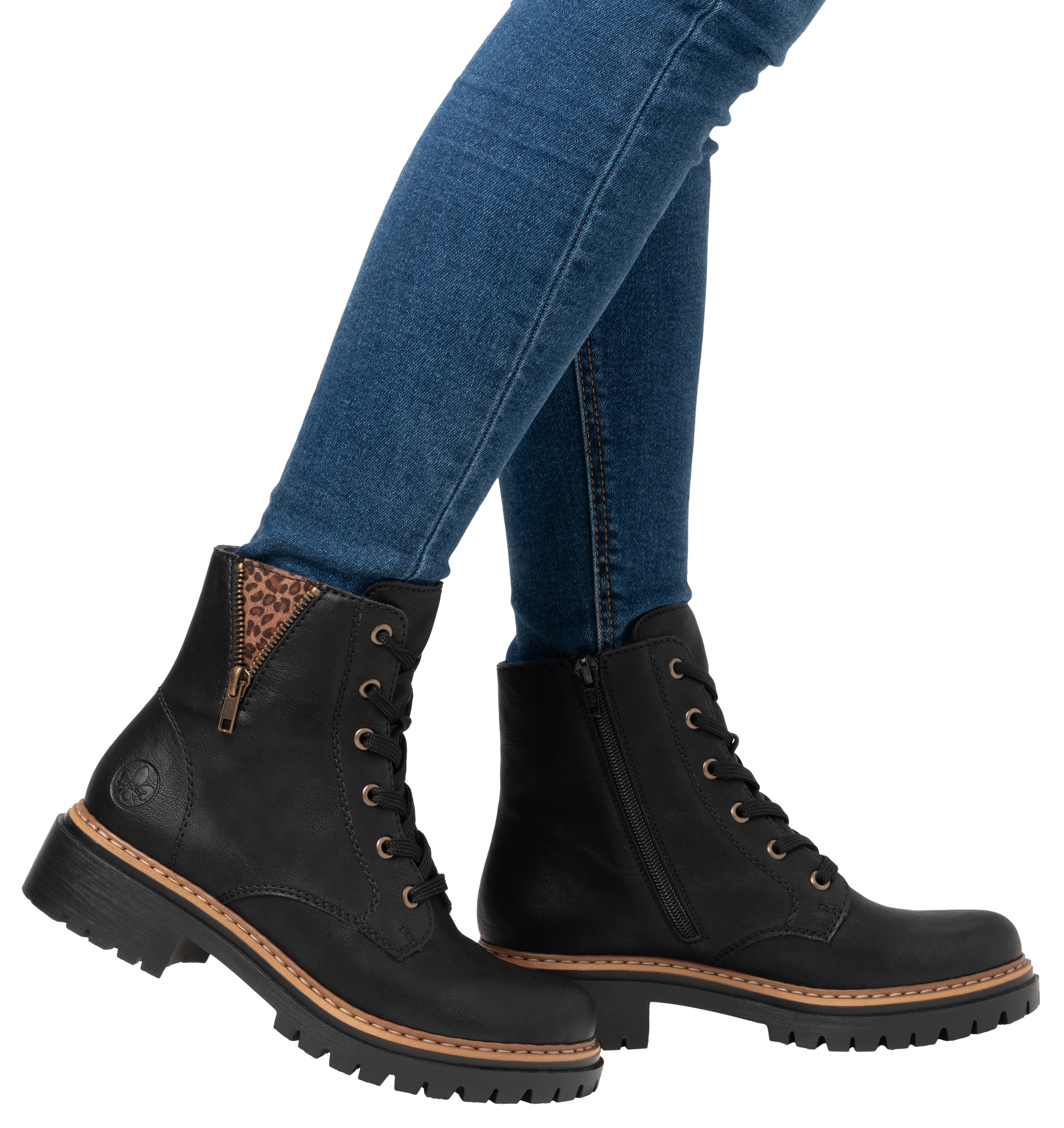 Rieker Bottes à lacets  , Schnürboots, Blockabsatz, mit praktischem Innenreissverschluss