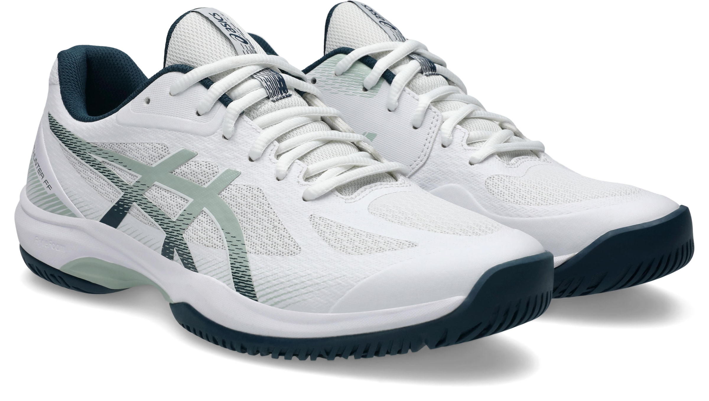 Asics, Herren, Hallenschuh »COURT HUNTER FF« besonders geeignet für Handball und Volleyball, weiß, lichen rock, 42,5, Bequemer Hallenschuh von Asics