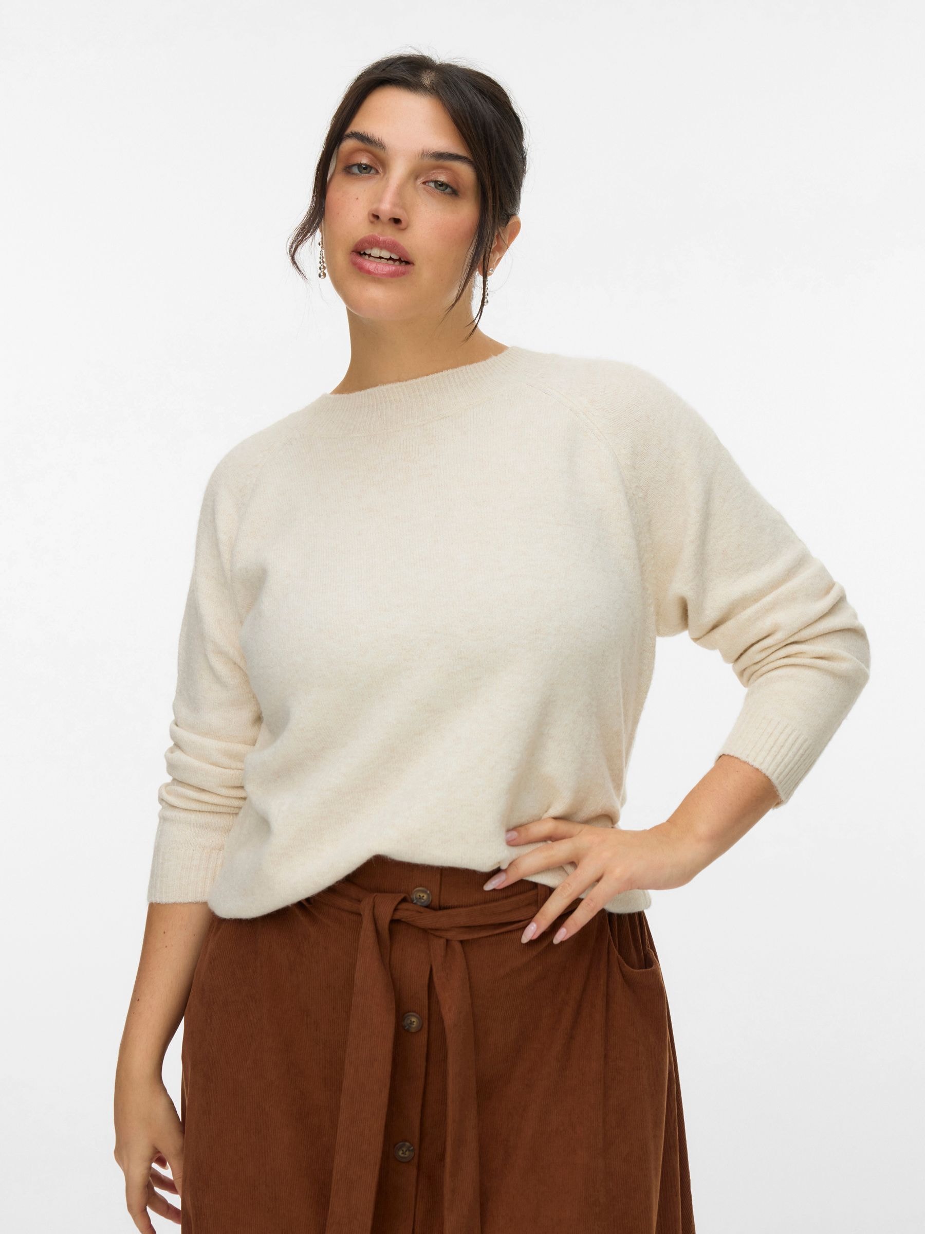 Vero Moda Curve Rundhalspullover »VMCDOFFY LS O-NECK BLOUSE GA NOOS CUR«