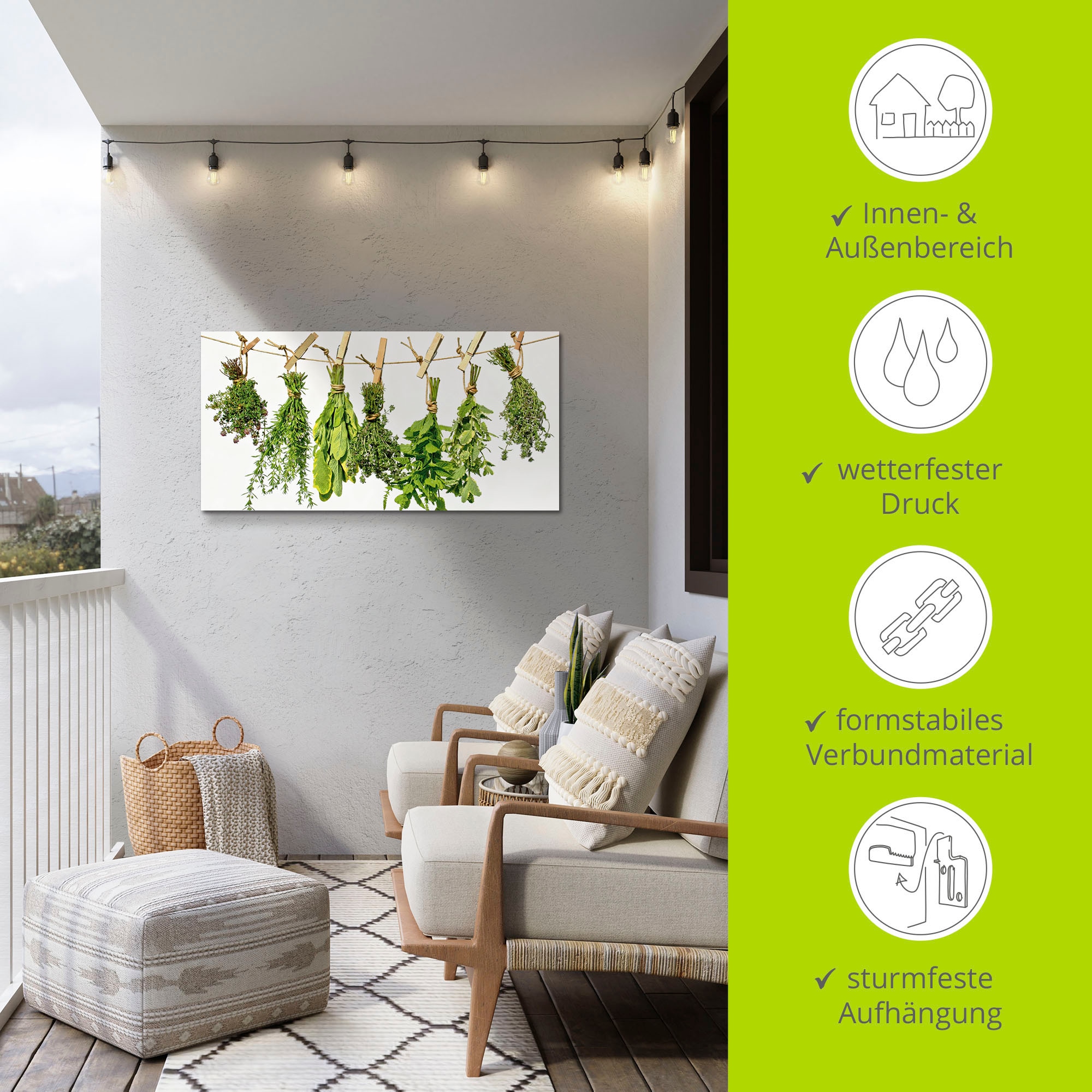 Artland Wandbild »Kräuter« Pflanzen 1 Stk. tlg. als Alubild, Leinwandbild in verschied. Grössen