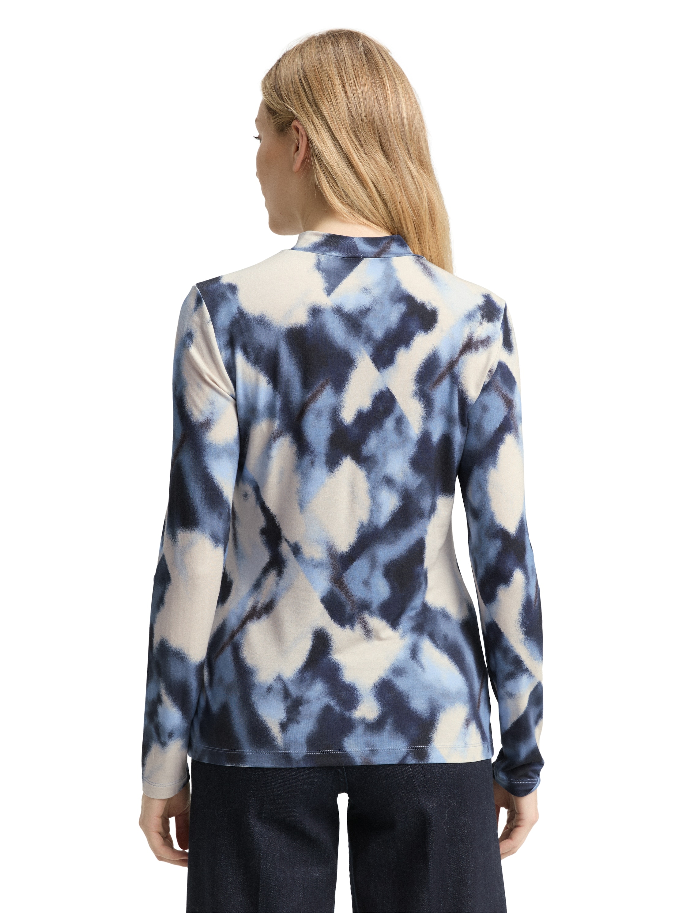 TOM TAILOR T-shirt à manches longues mit All-Over Print