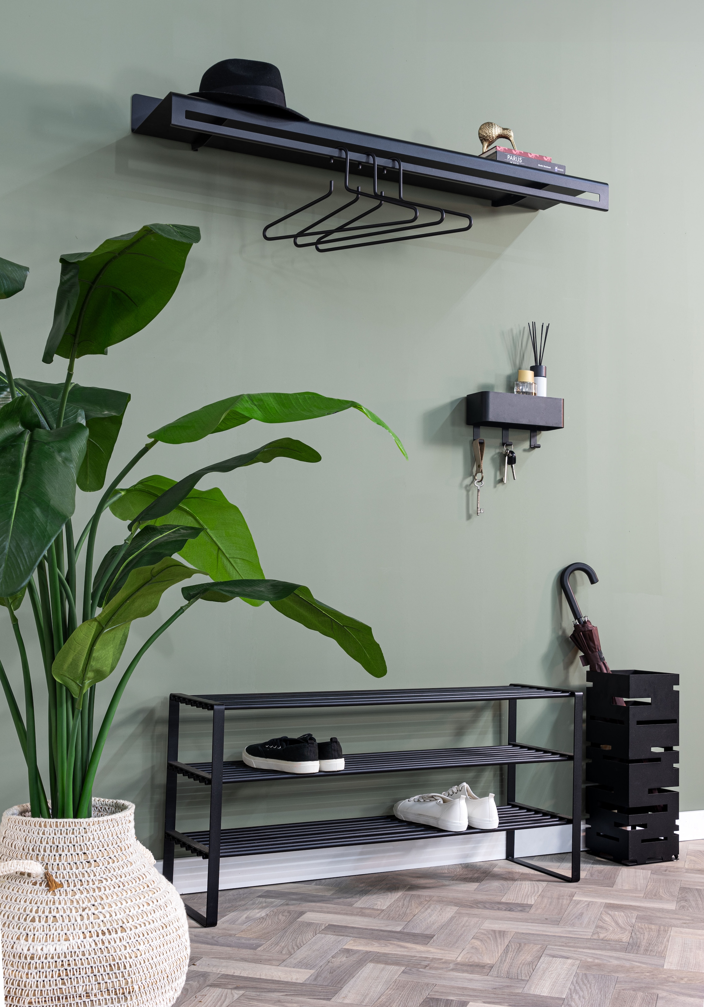 Image of Spinder Design Garderobenleiste "SWAY 120" 2-in-1 Wandregal + Garderobe