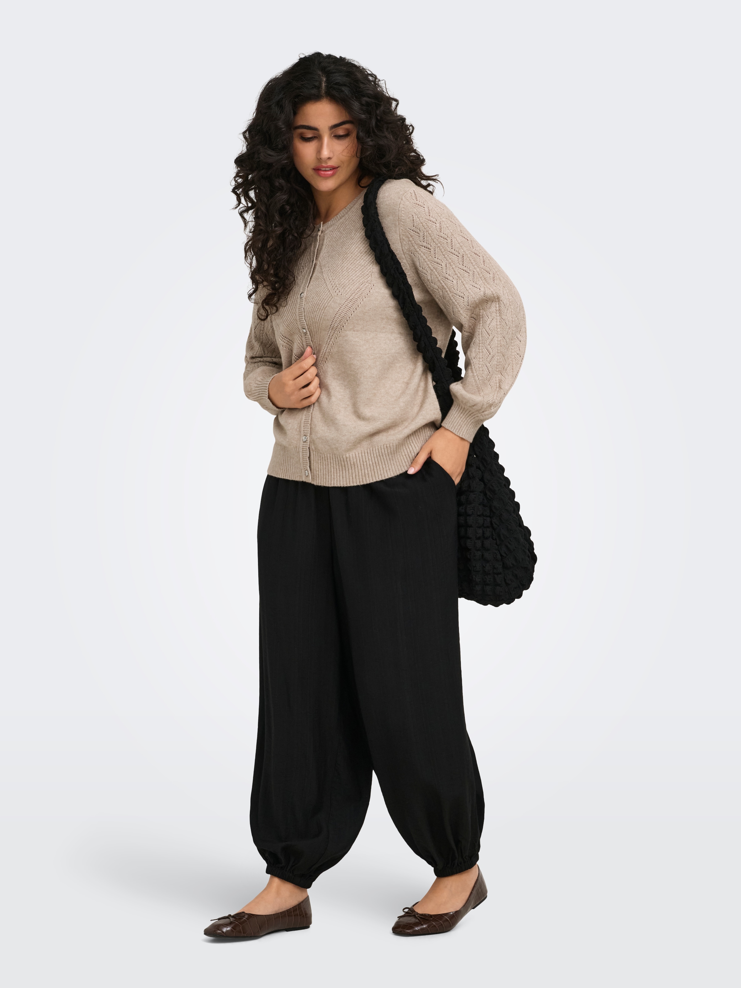 ONLY CARMAKOMA Strickjacke »CARPRINCESS LS O-NECK CARDI NOOS« Viskosemischung