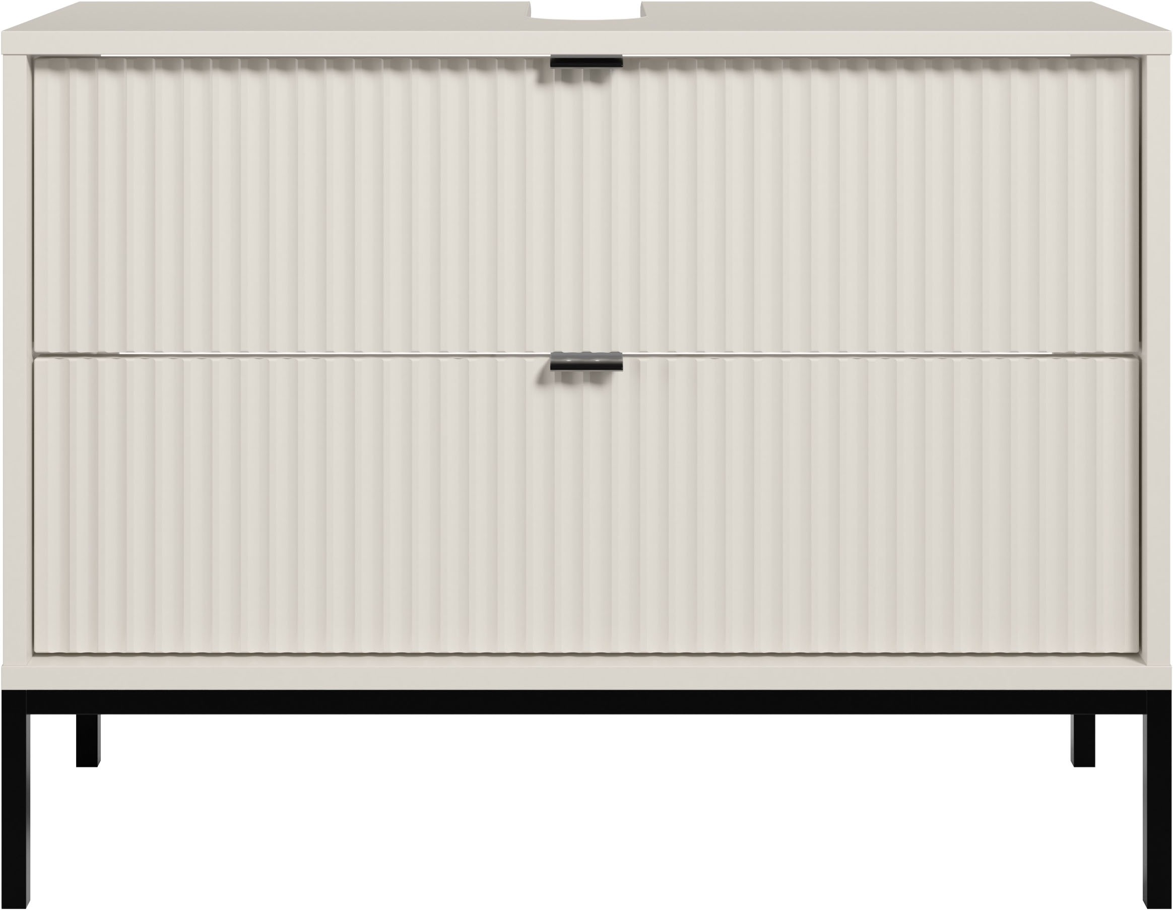 BASIC by Balculina Armoire sous lavabo »Lucera BxHxT 80x60x32 cm« 1 cuis tlg. Largeur 80cm, tiroir sous plan, pieds en métal