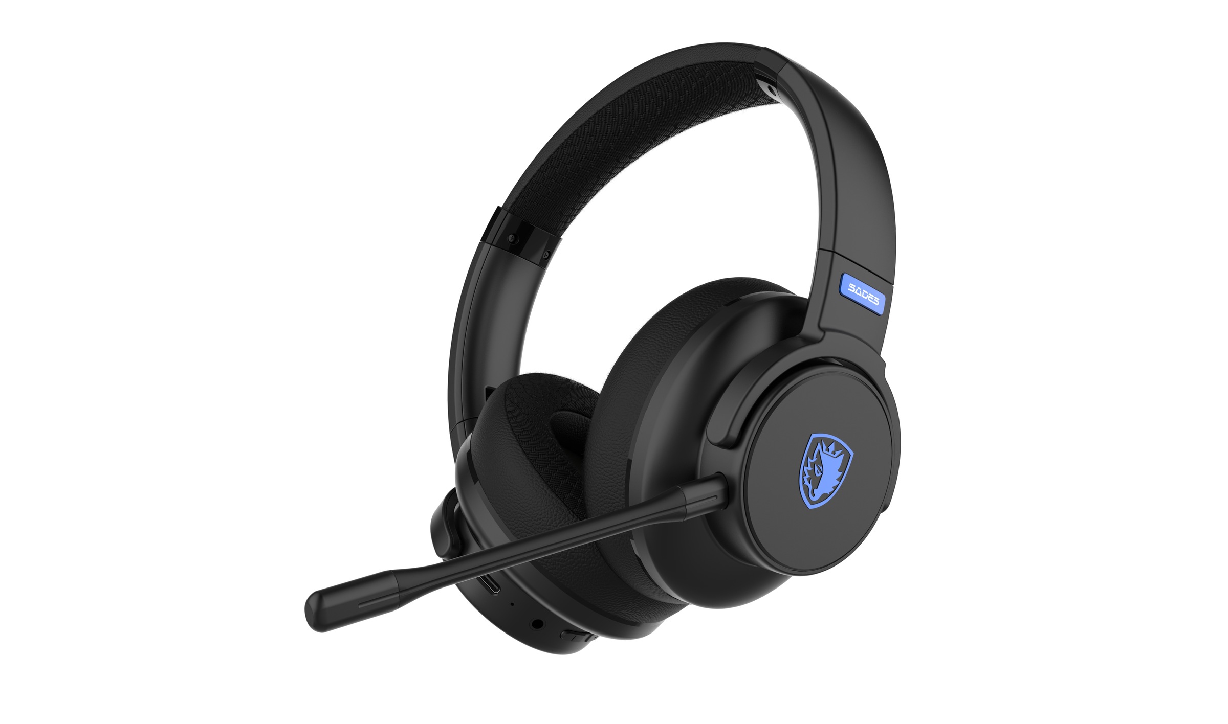 Sades Casque de jeu »SADES Runner SA-202 Gaming Headset, schwarz, USB, kabellos, Stereo« réduction du bruit Over Ear, Bluetooth 5.0, 2.4G, 3,5 mm