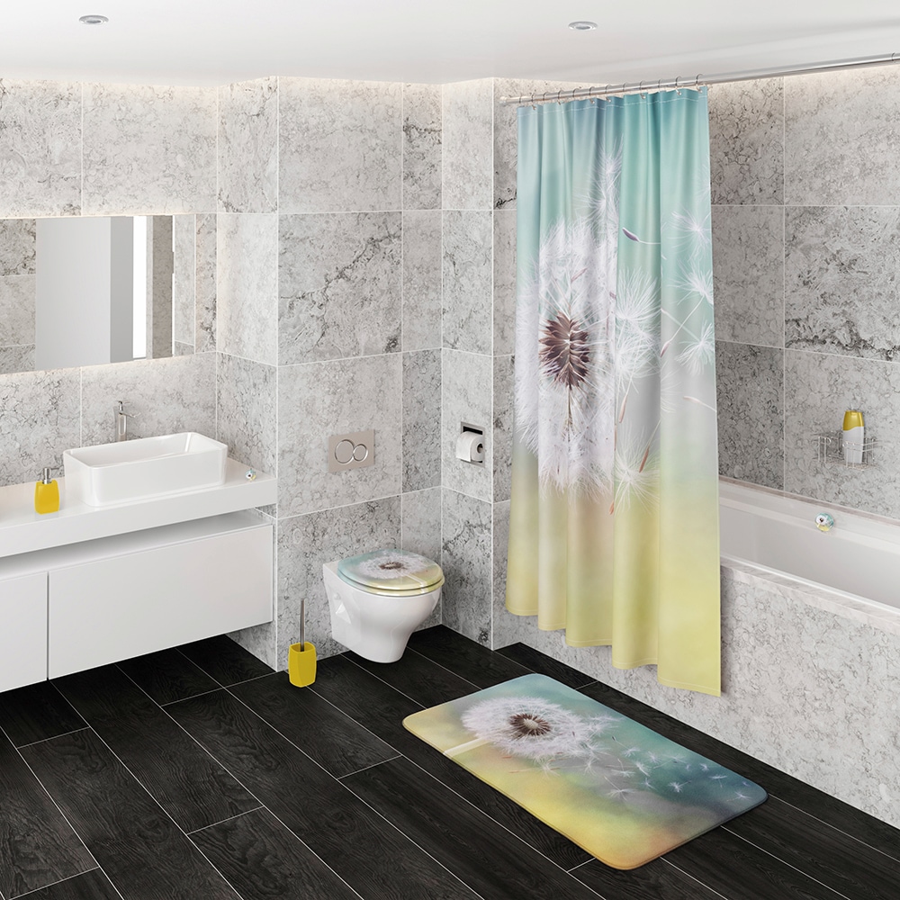 Sanilo Set d'accessoires de salle de bain »Pusteblume« bestehend aus WC-Sitz, Badteppich und Waschbeckenstöpsel