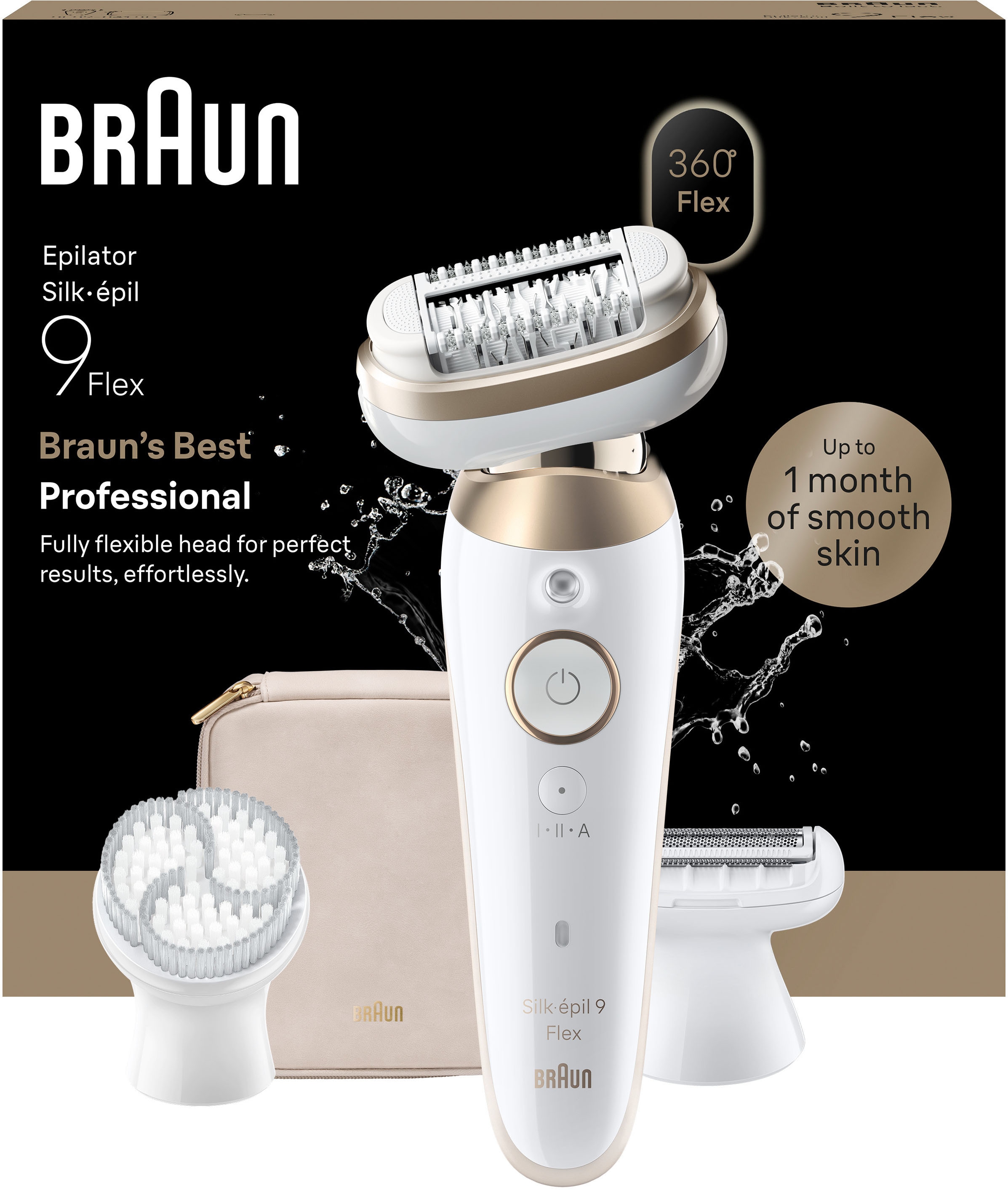 Image of Braun Epilierer "Silk-épil 9 SES9-060 3D" 360 Flex, Wet & Dry, SmartLight, Rasieraufsatz, Trimmeraufsatz