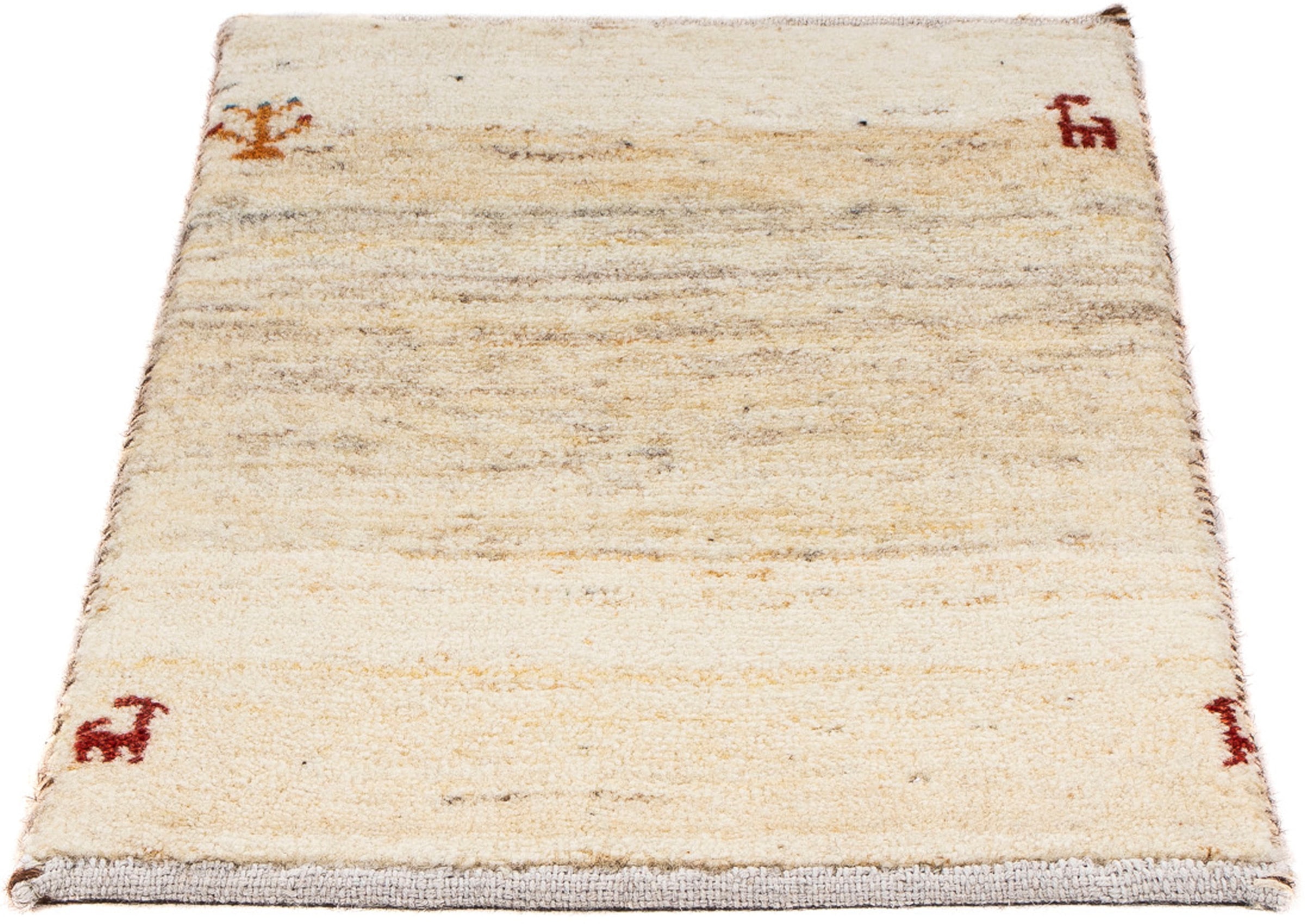 Wollteppich »Gabbeh - Loribaft Perser - 60 x 40 cm - beige«, rechteckig, Wohnzimmer,...