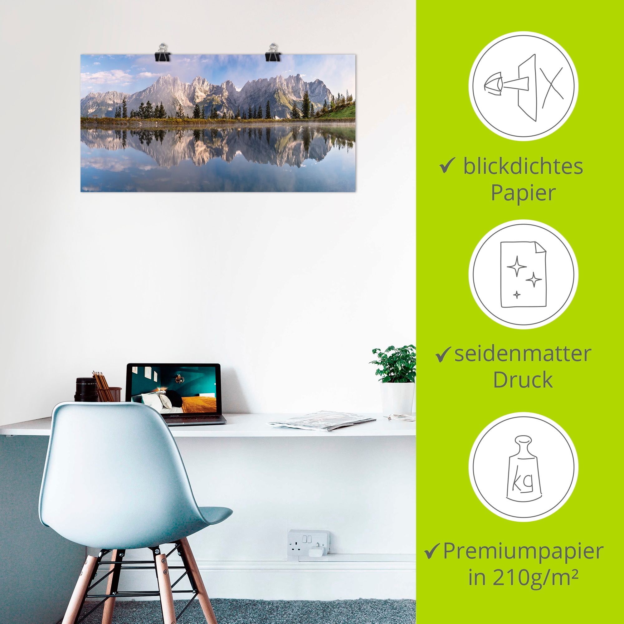 Artland Wandbild »Wilder Kaiser in Tirol« Bilder von Europa 1 Stk. tlg. als Alubild, Outdoorbild, Leinwandbild, Poster, Wandaufkleber