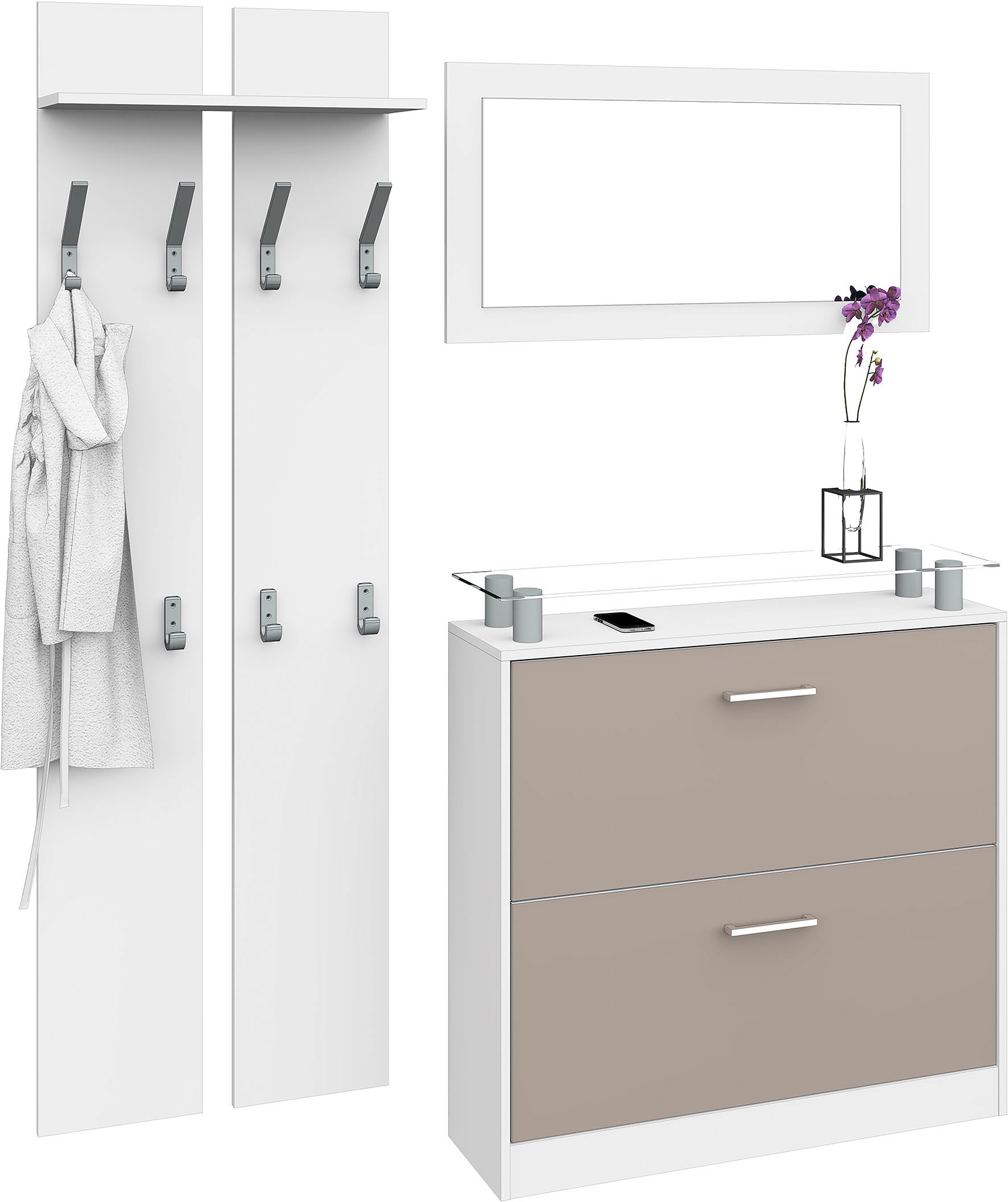 Image of borchardt Möbel Garderoben-Set "Finn" Set, 3 Stk. tlg.