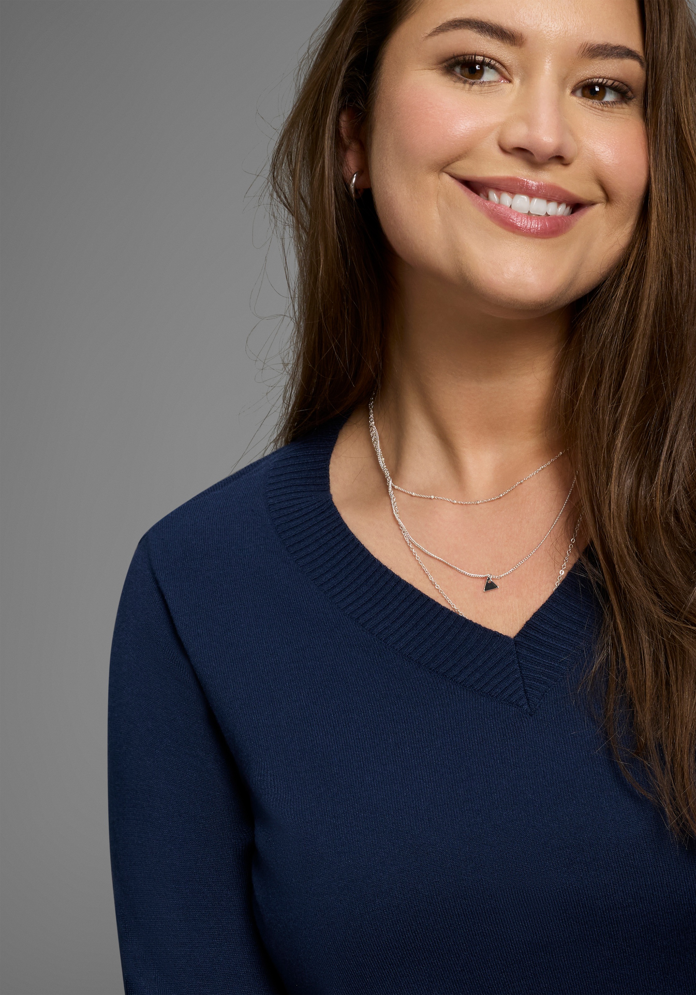 Laura Scott CURVE Strickpullover, mit V-Ausschnitt - GROSSE GRÖSSE