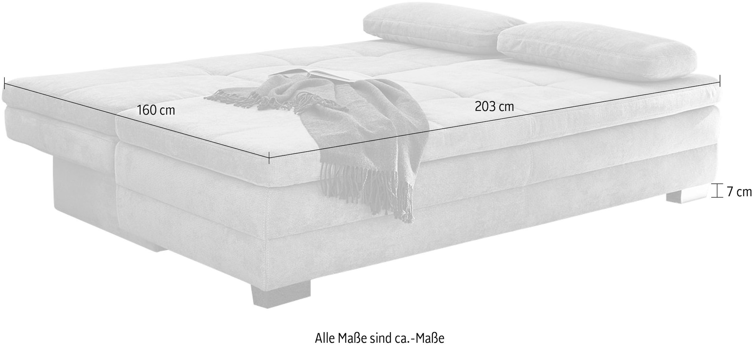 Jockenhöfer Gruppe Schlafsofa »Lincoln«, mit Bettfunktion und Bettkasten, als Dauerschläfer geeignet