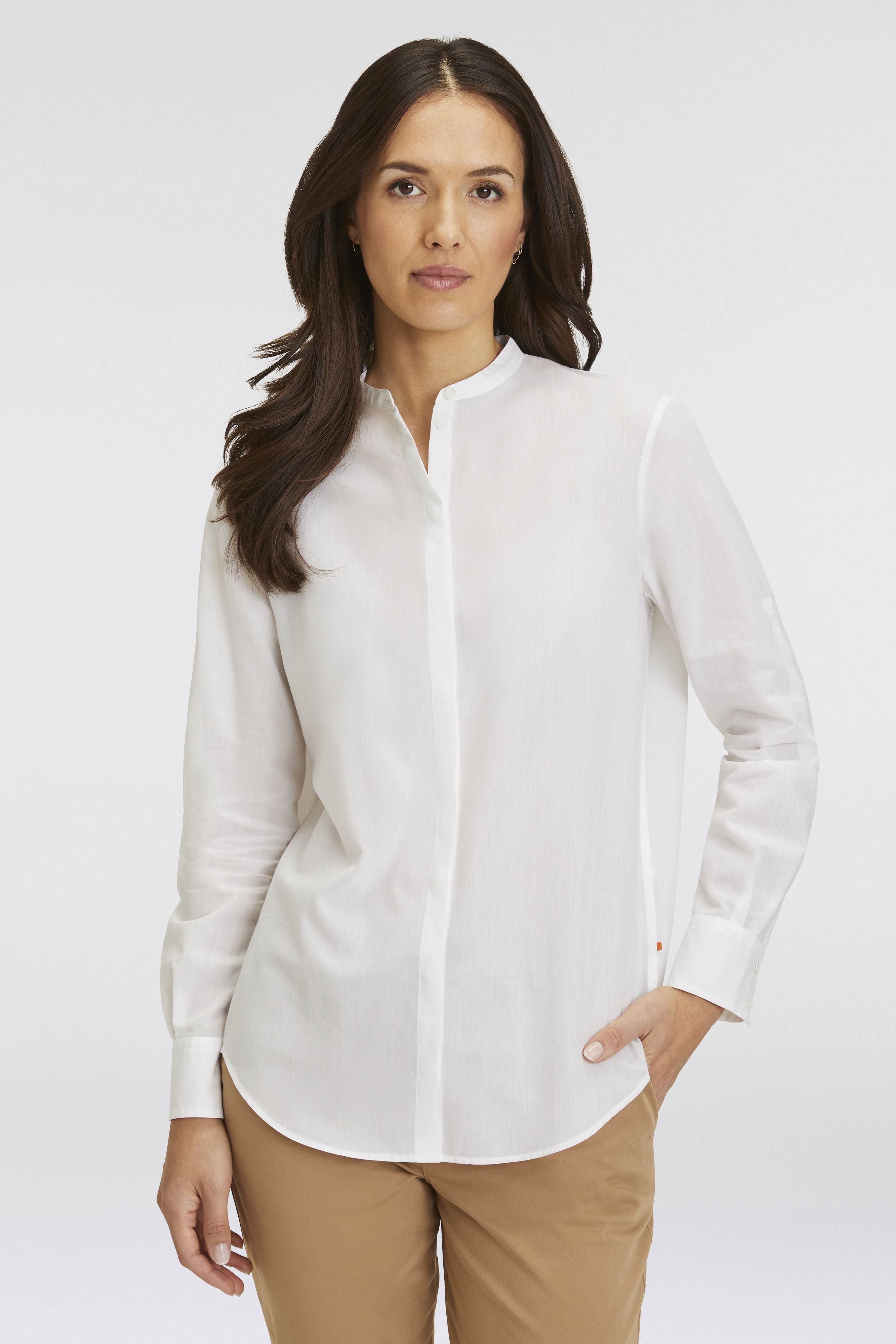 BOSS ORANGE Klassische Bluse »C_Befelize_21«, Premium Damenmode mit verstellbaren Ärmeln-BOSS ORANGE 1