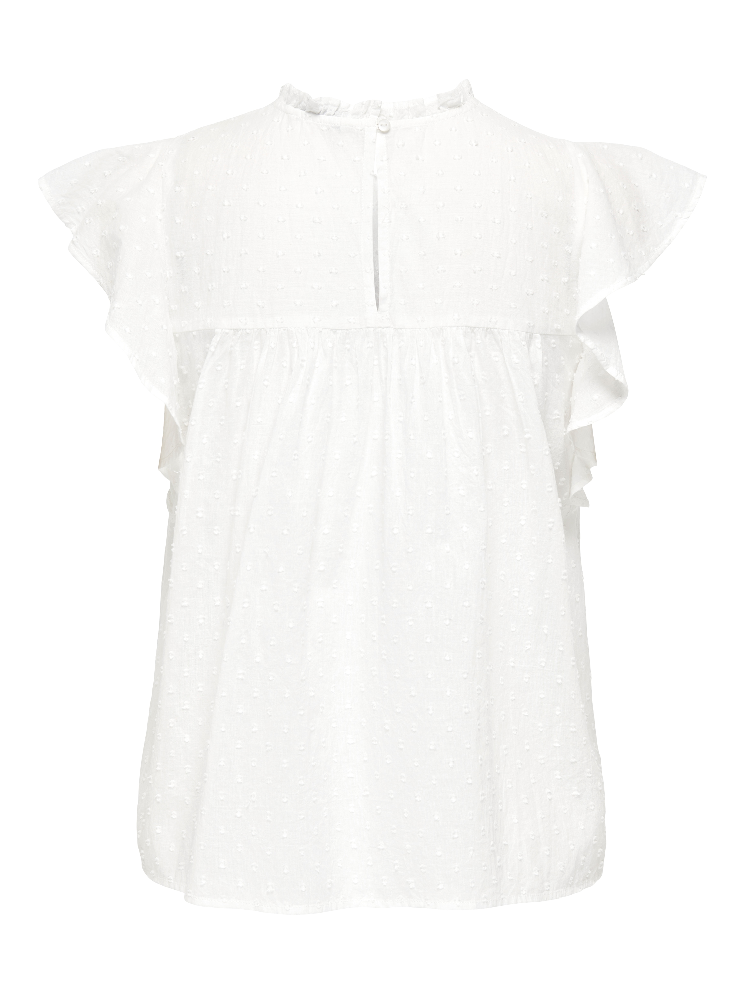 ONLY Rüschentop »ONLKATTI S/S DOBBY TOP WVN NOOS« Baumwolle, regular fit