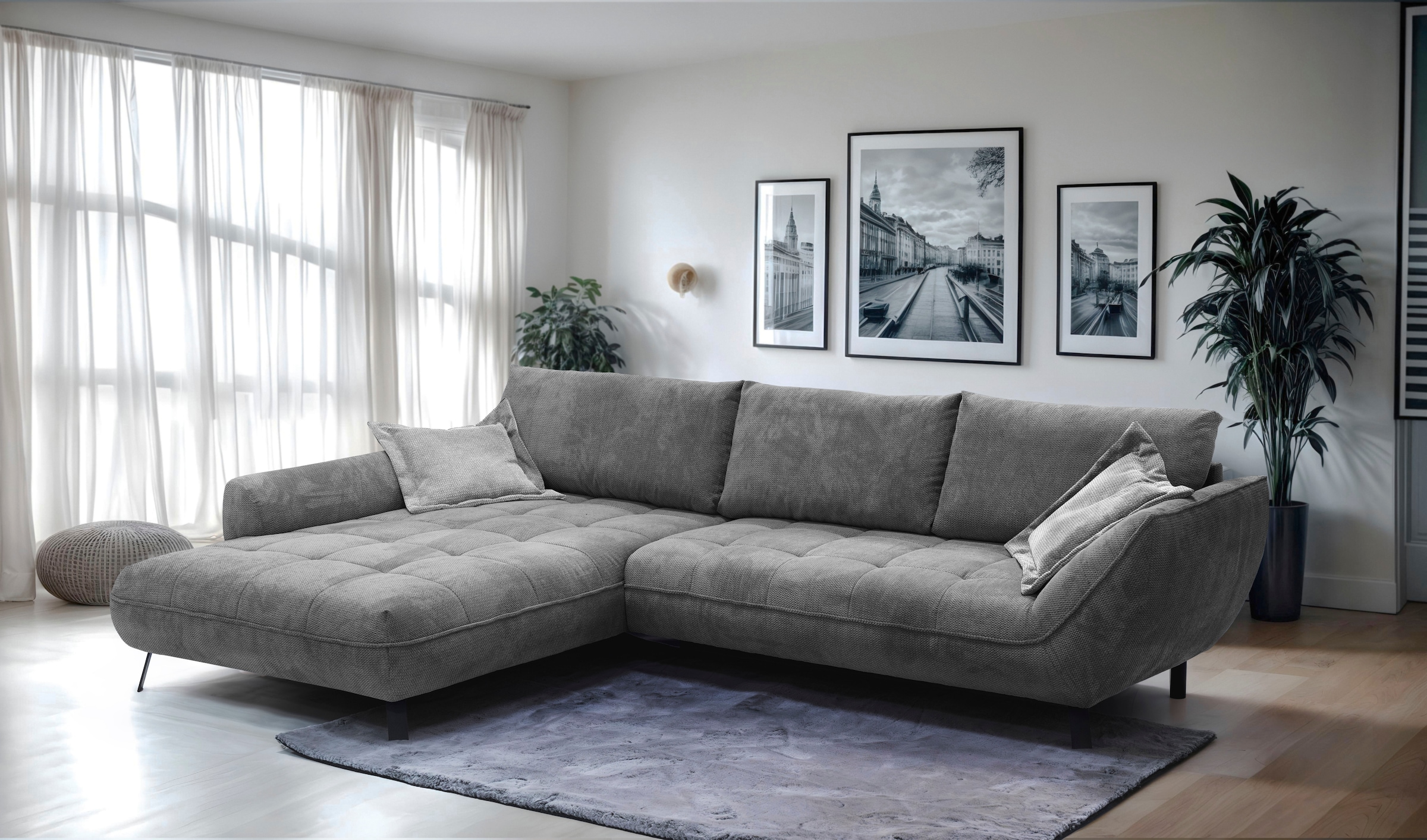 Image of exxpo - sofa fashion Ecksofa "Biarritz modern und elegantes Mega Sofa mit tollem Sitzkomfort, L-Form" XXL– Longchair Ecke in hochwertiger Verarbeitung, Stellmasse 324x203 cm