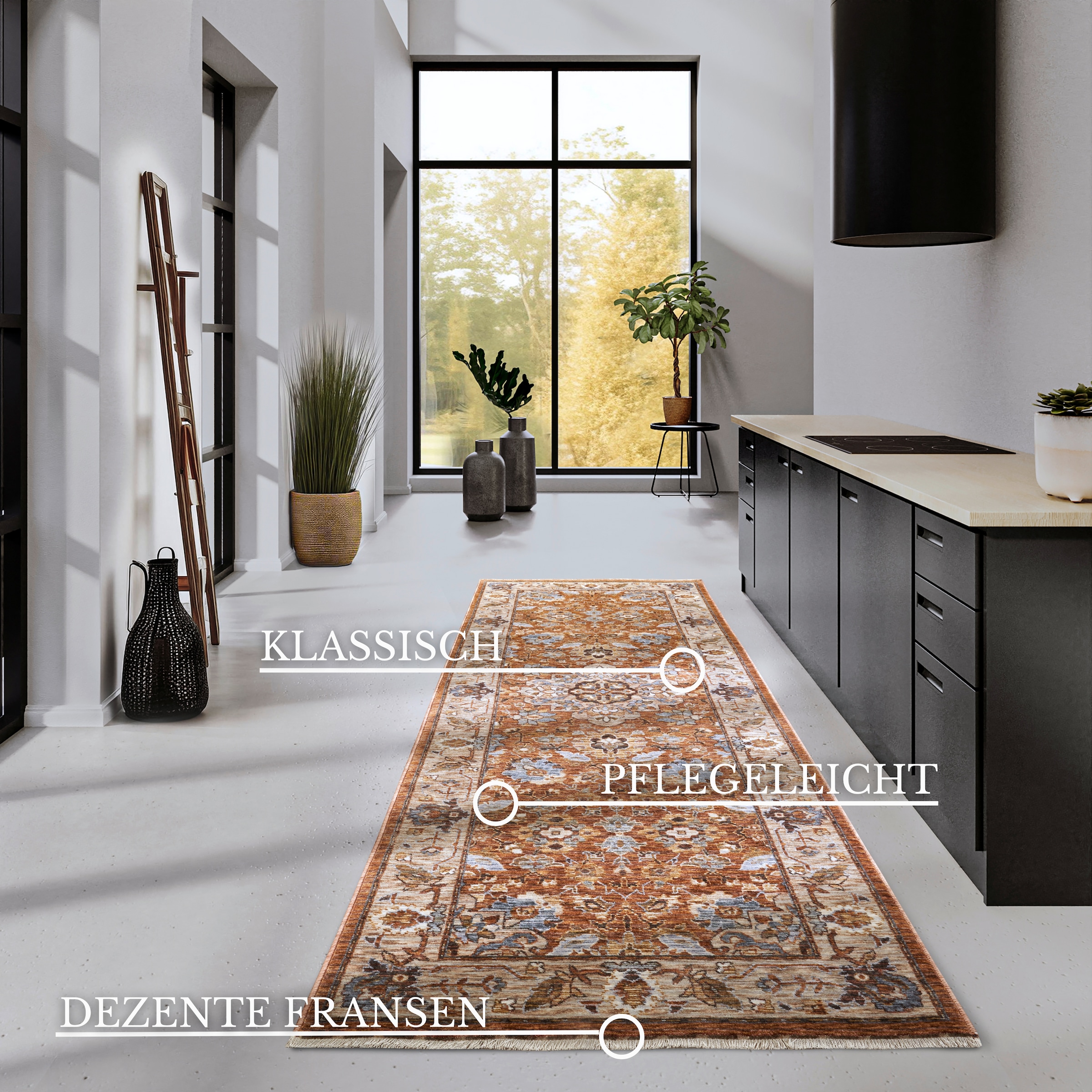 Villeroy & Boch Tapis »Egon« Rectangulaire 7 mm Höhe Orientalisch, Fransen, Läufer, Wohnzimmer, Schlafzimmer, Klassisch