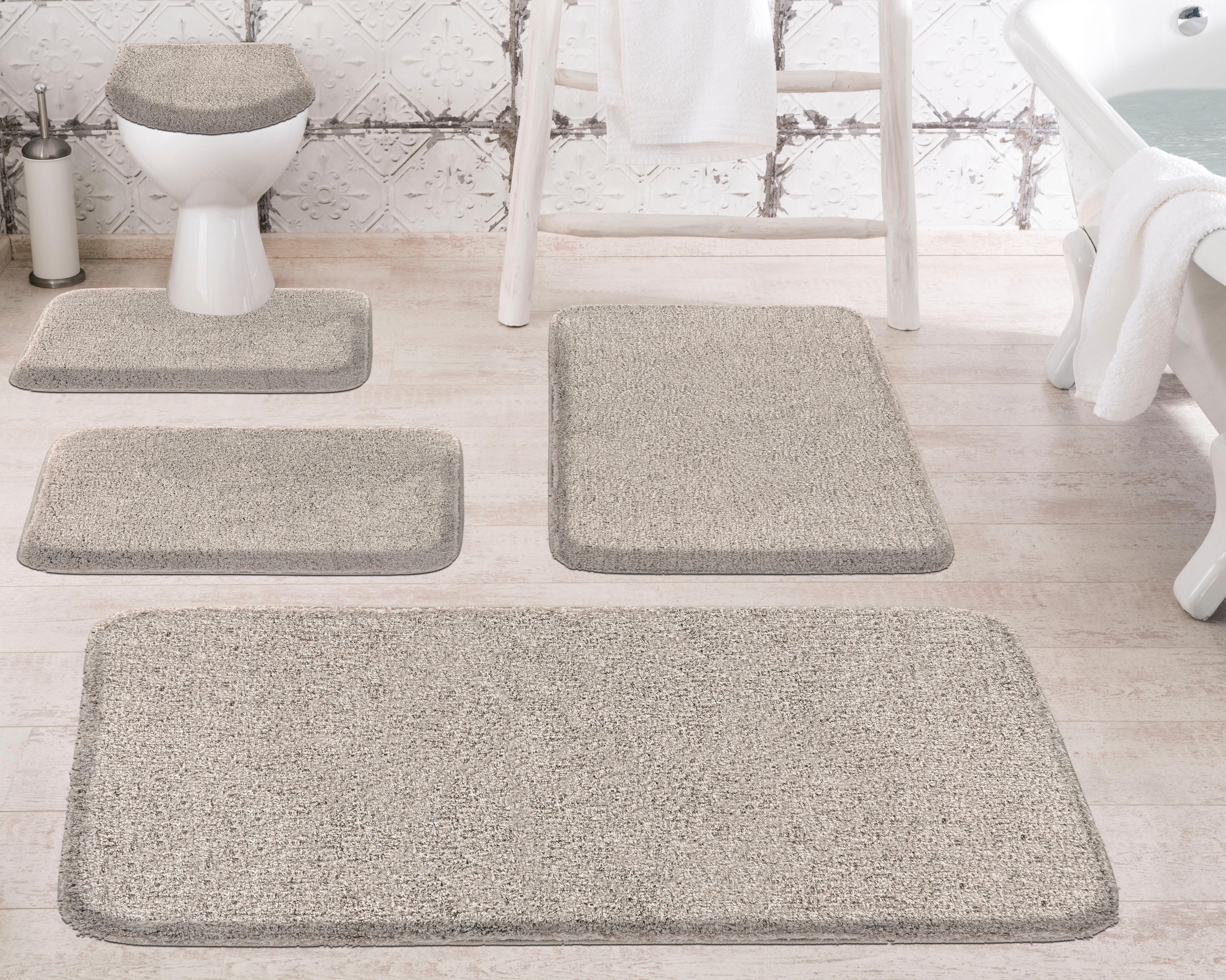 Grund Badematte »Melange« Höhe 27 mm rutschhemmend beschichtet fussbodenheizungsgeeignet besonders dichter Flor