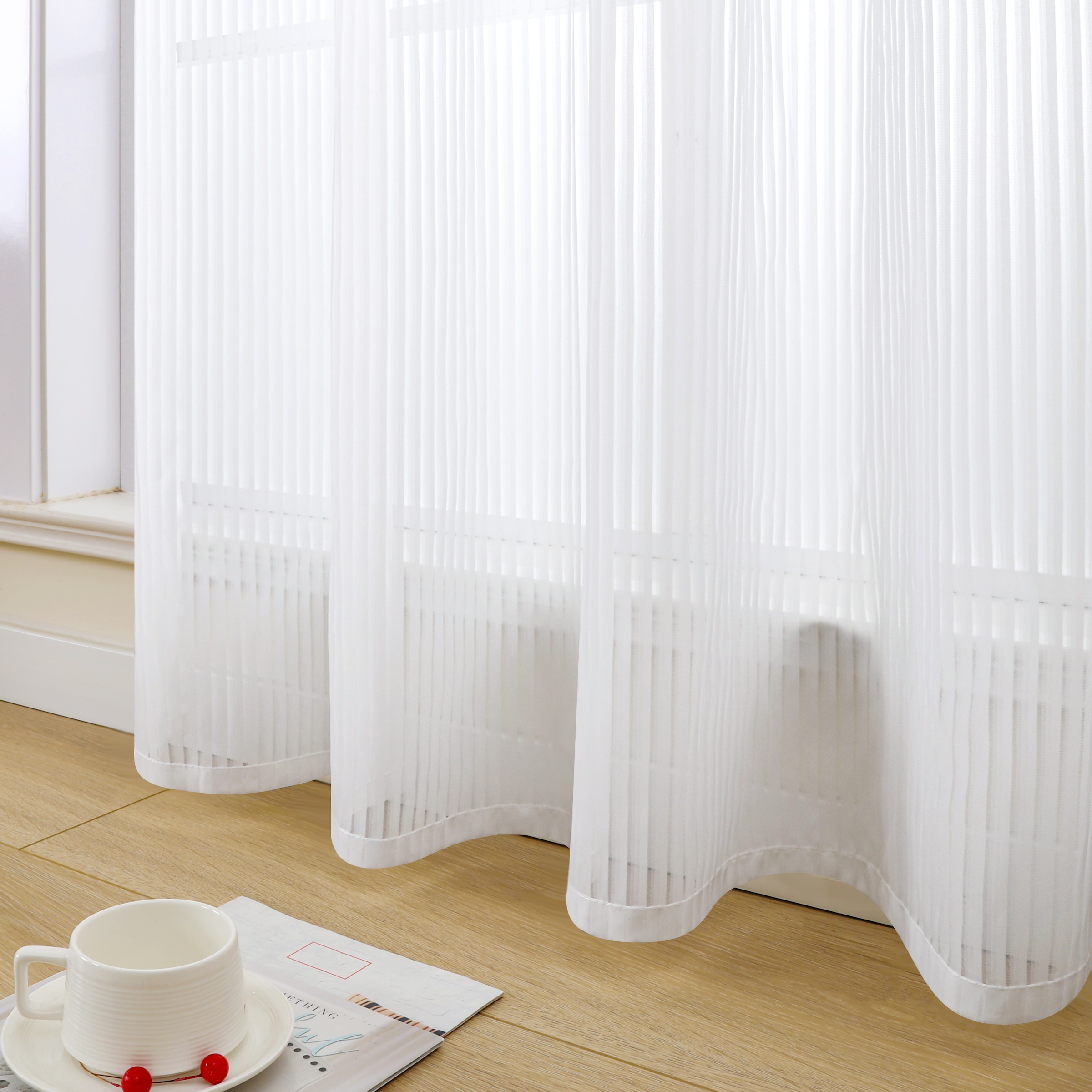 GOODproduct Rideau »Fritty« Bande multifonctionnelle 2 cuis tlg. Multifunktionsband, transparent, moderne Längststreifen, Ausbrenner