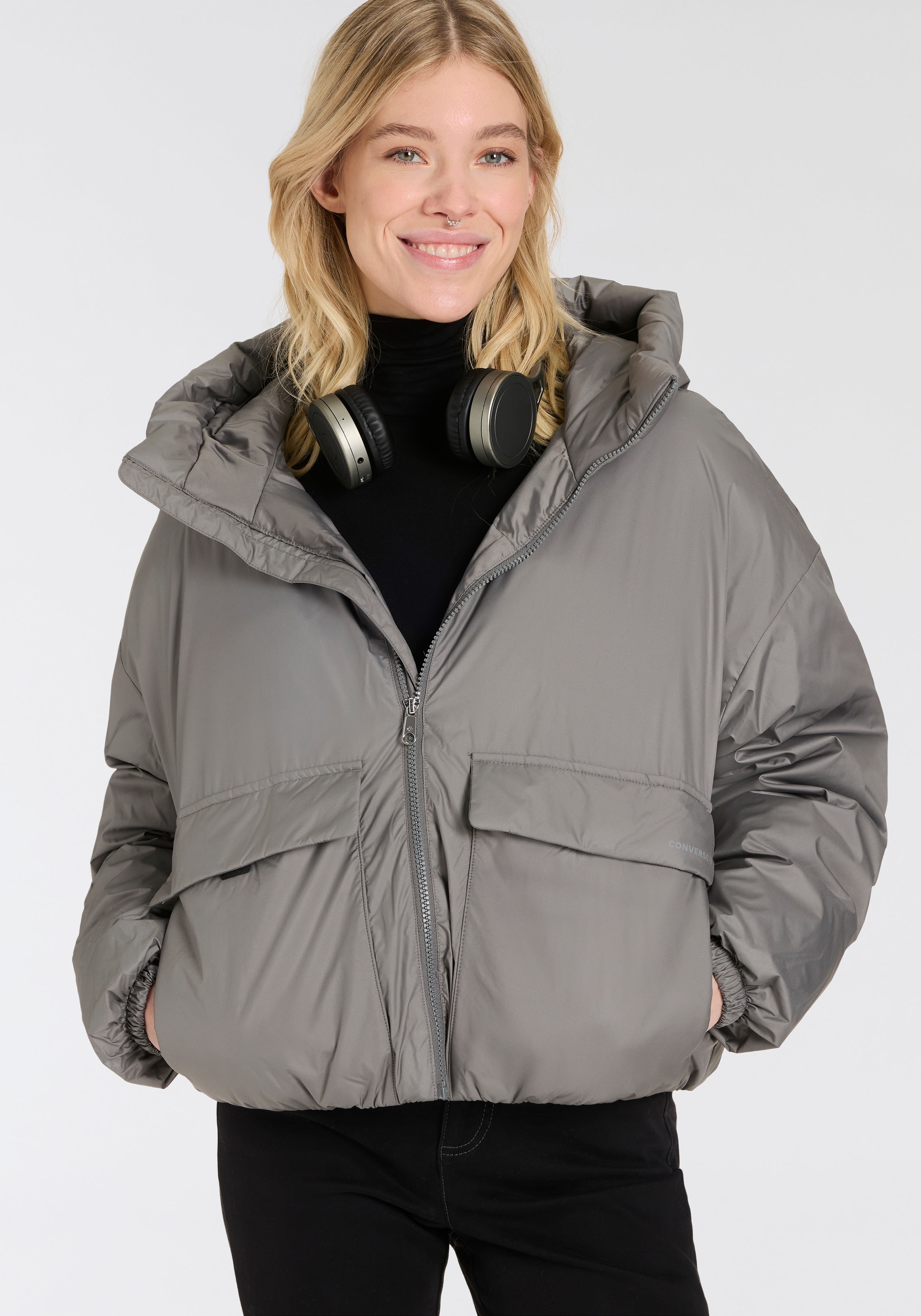 Converse Steppjacke, mit Kapuze