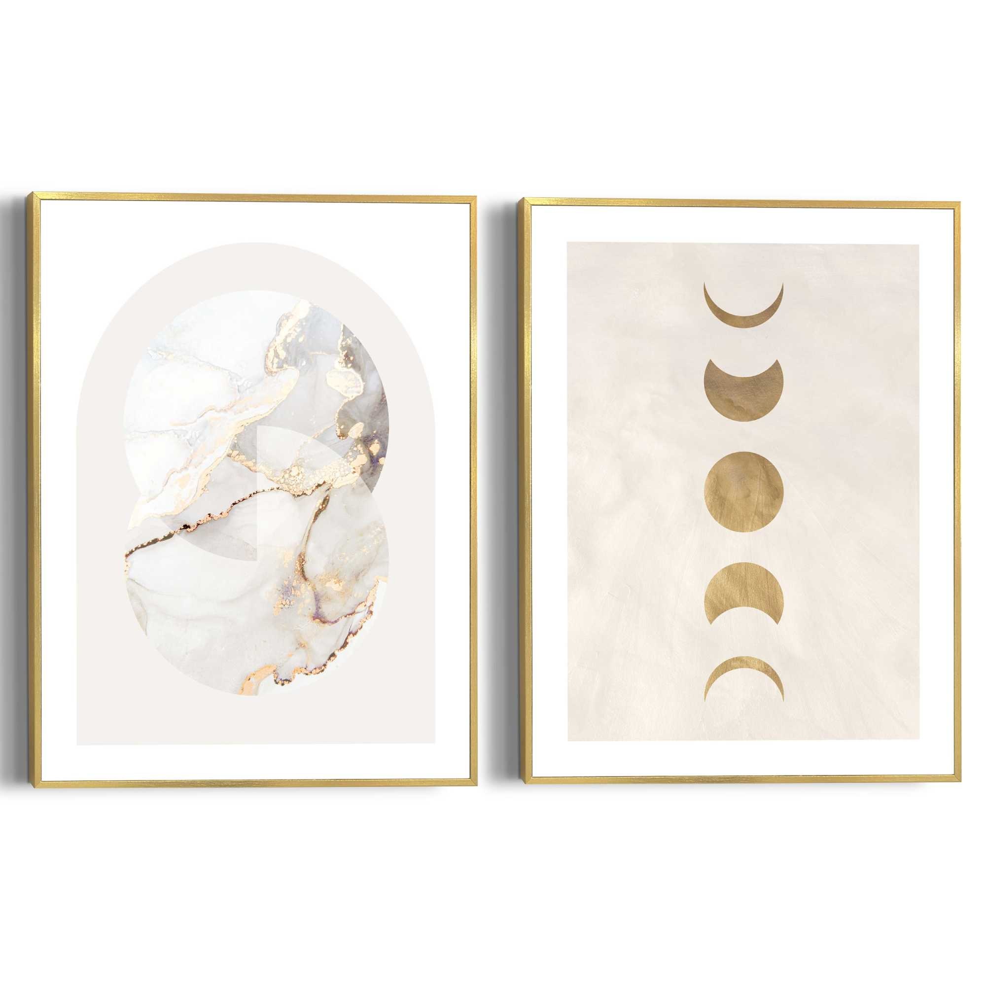 Image of Reinders Poster "Marble Gold" Schlafzimmer - Gold - Fantasie - Vollmond - Gold - MDF - Spiritualität