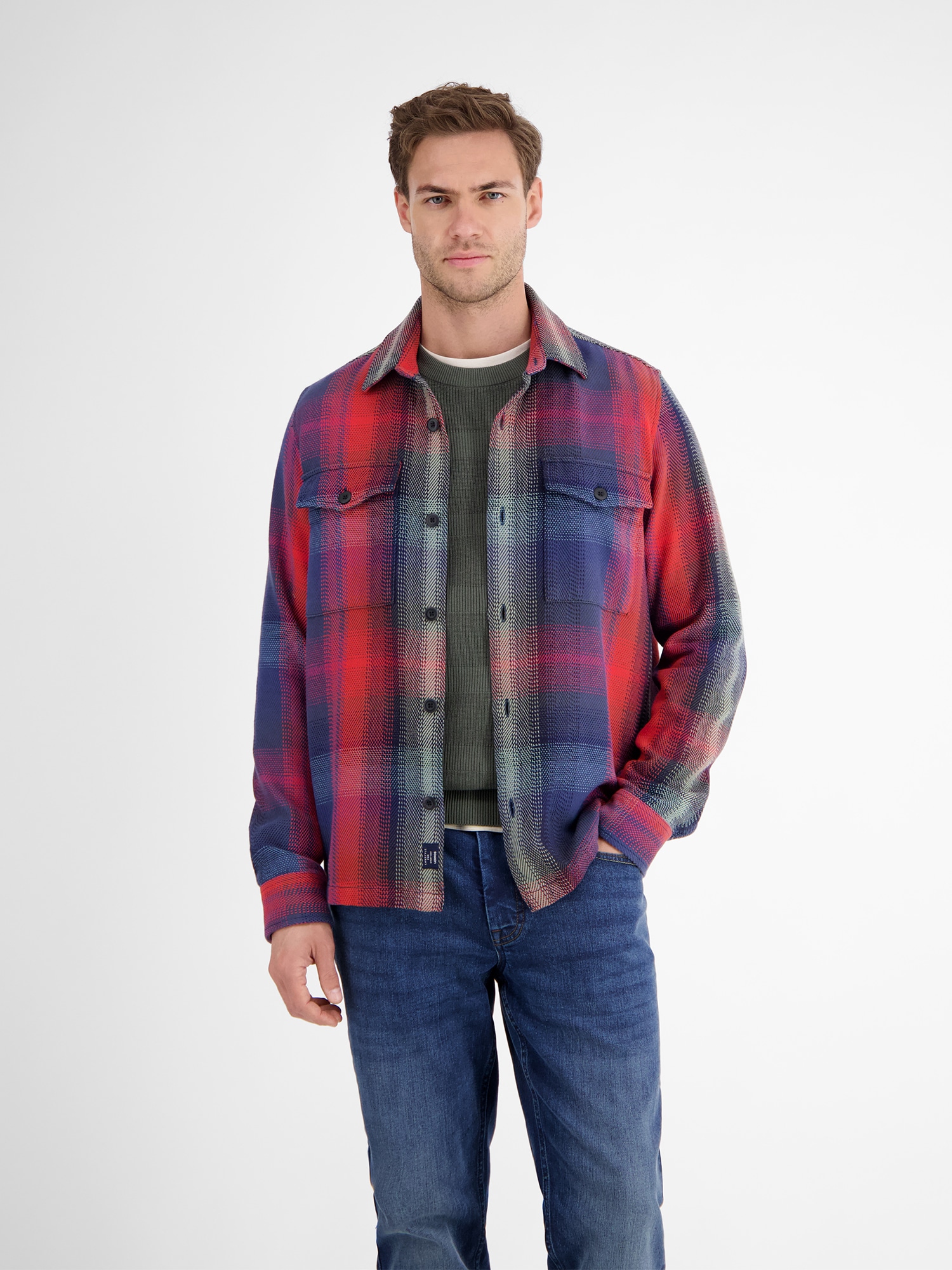 LERROS Karohemd »LERROS Hemdjacke im Holzfällerstil, robust, lässig, zeitlos«