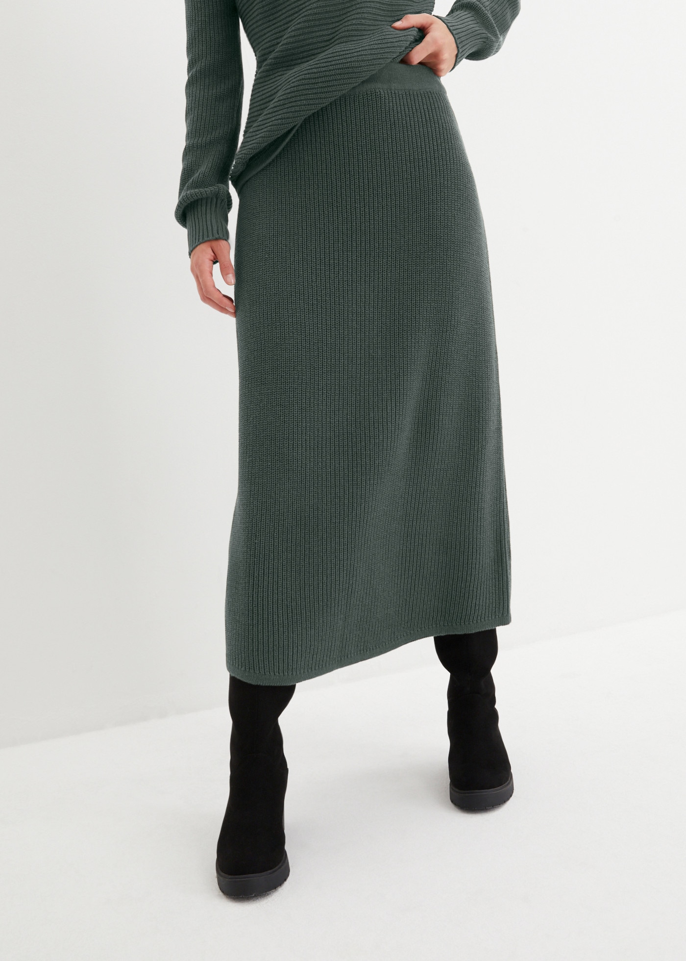 Image of bonprix Midirock aus Baumwoll-Mix, Regular Fit, im Casual-Stil