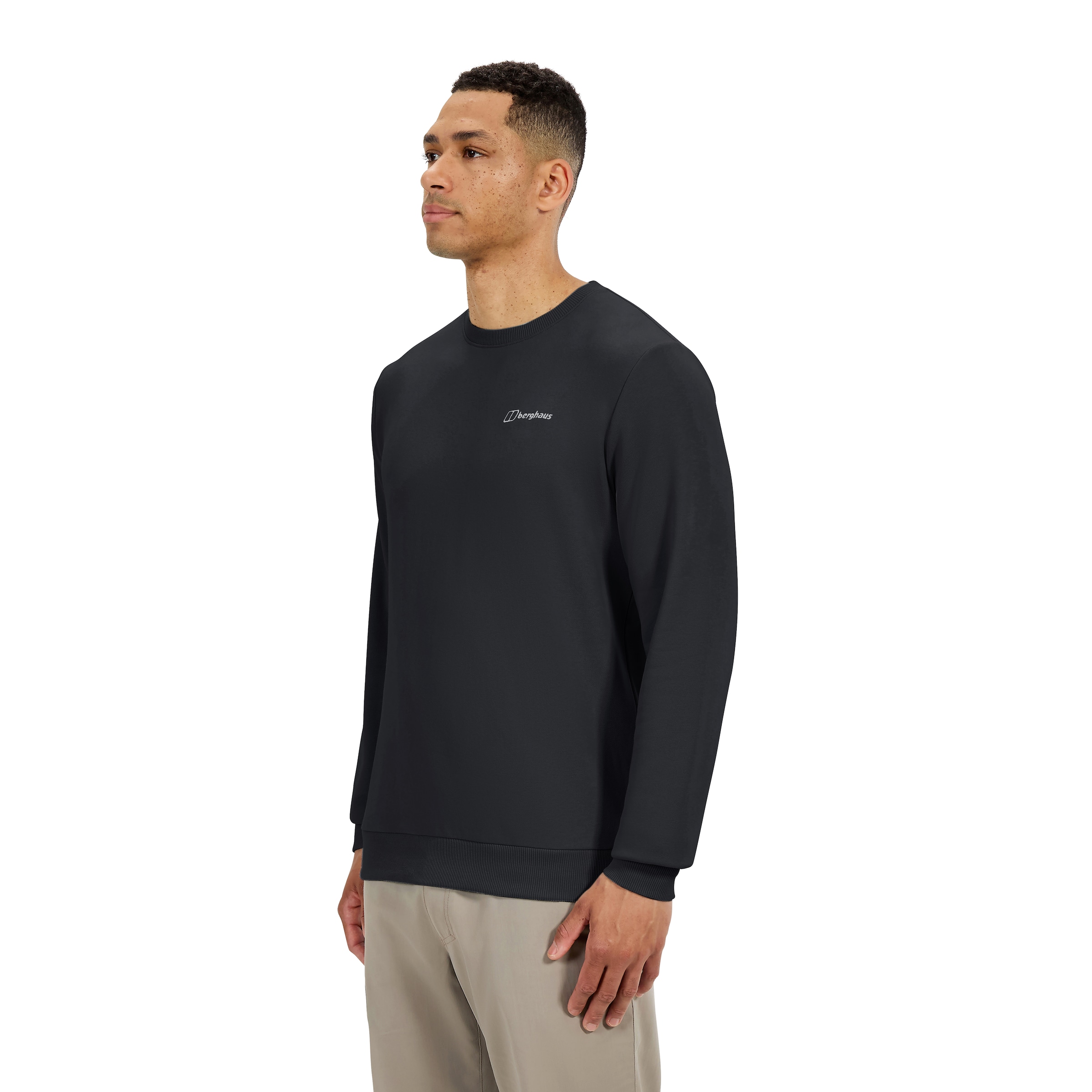 Berghaus T-shirt à manches longues »M LOGO CREW LIGHT« superwarme Schicht, sportlicher Stil, Rundhalsausschnitt