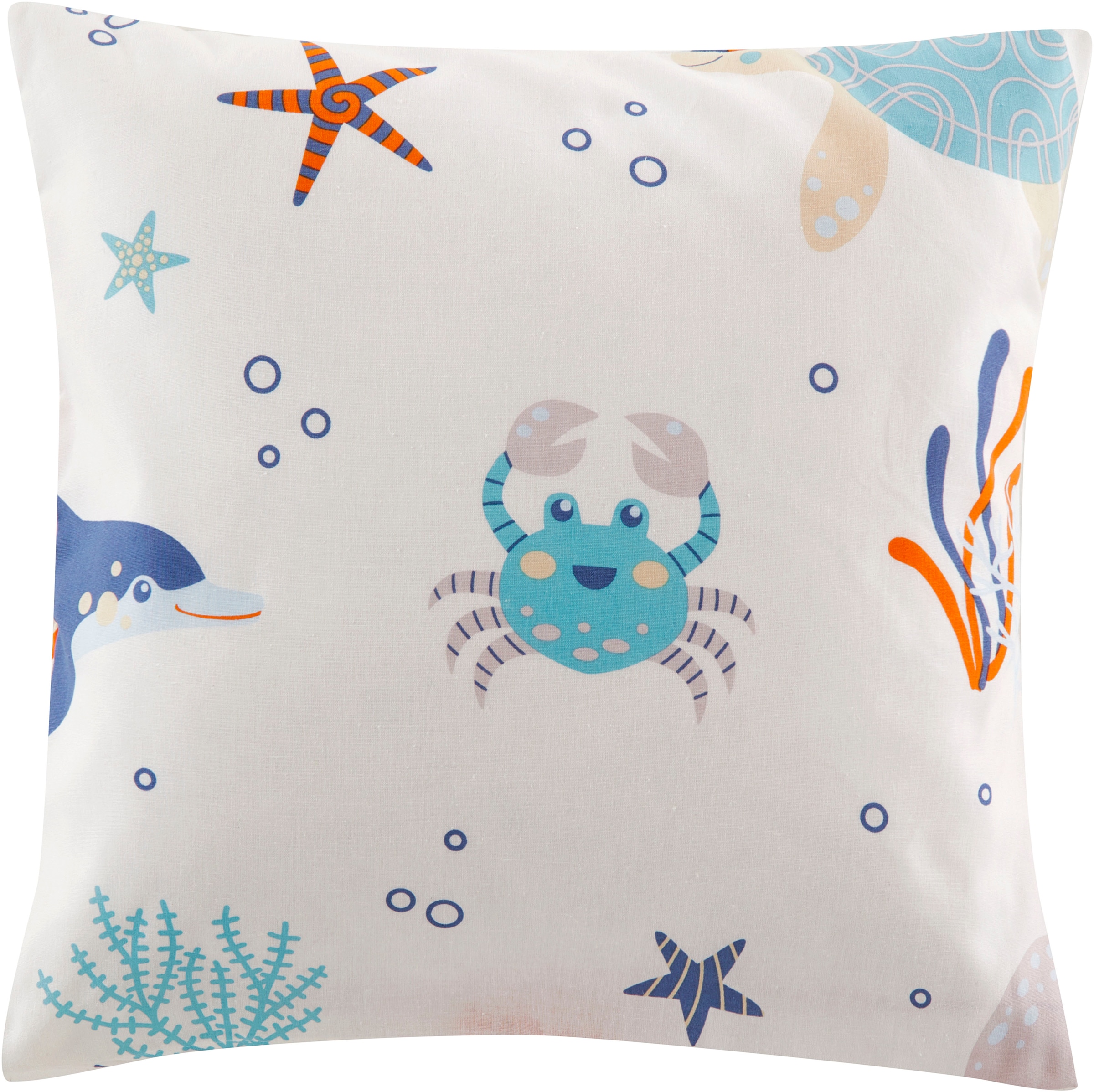 GOODproduct Dekokissen »OCEAN« Kissenhülle, 2-er Set, ohne Füllung, Reissverschluss, Motiv: Fische, Wal