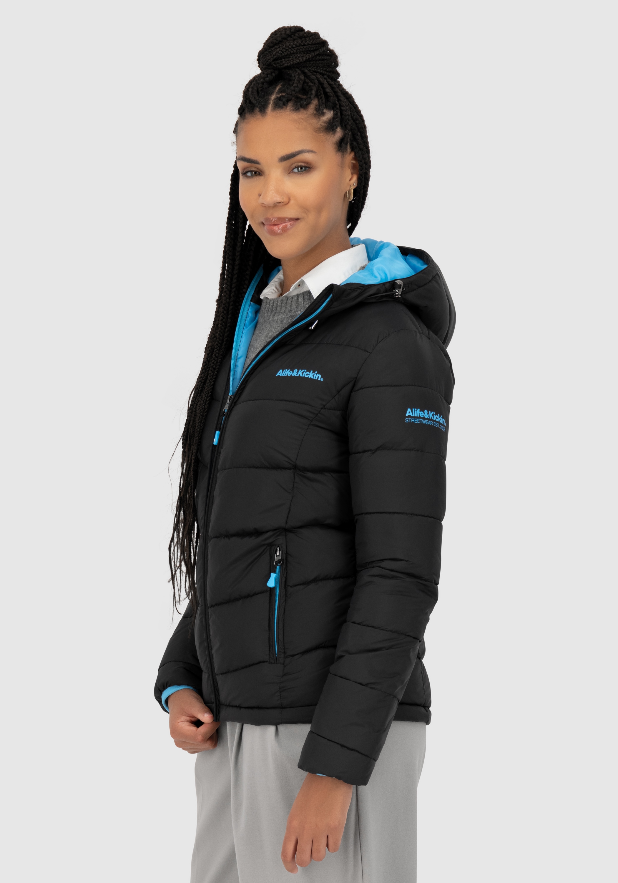 Alife & Kickin Veste matelassée »AndriaAK« avec capuche veste de mi-saison légère, cintrée, avec large matelassage et capuche