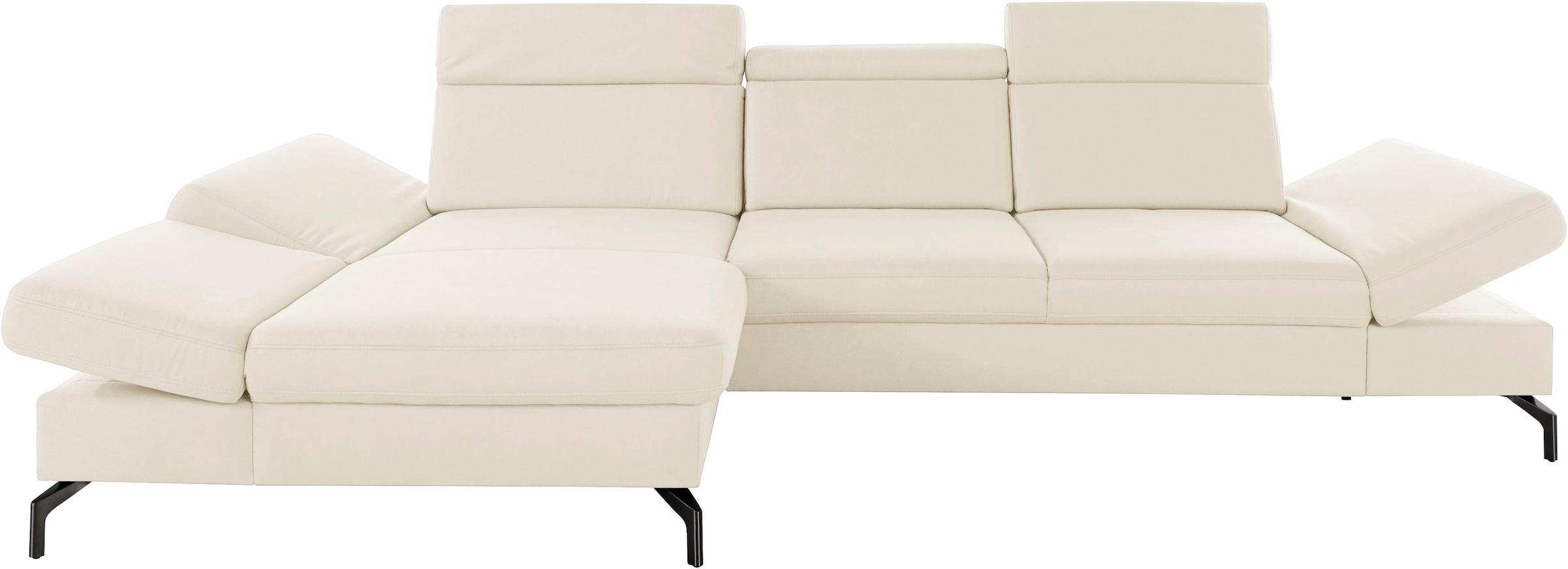 sit&more Ecksofa »Brisbane L-Form« Fusshöhe 15 cm, inklusive Sitztiefen-, Armteil- und Kopfteilverstellung