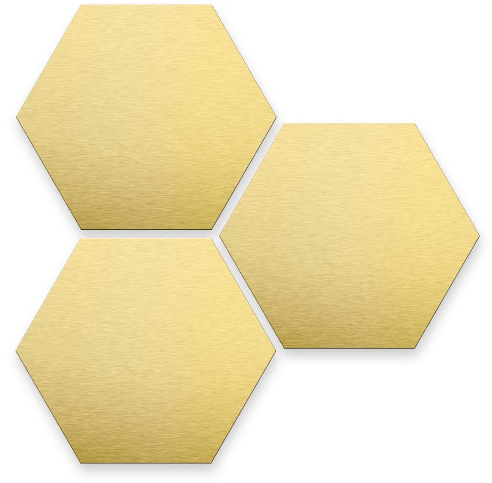 Metallbild »3er Set Geometrische Gold Deko«, Autos, (Set, 3 St., Dekorative...