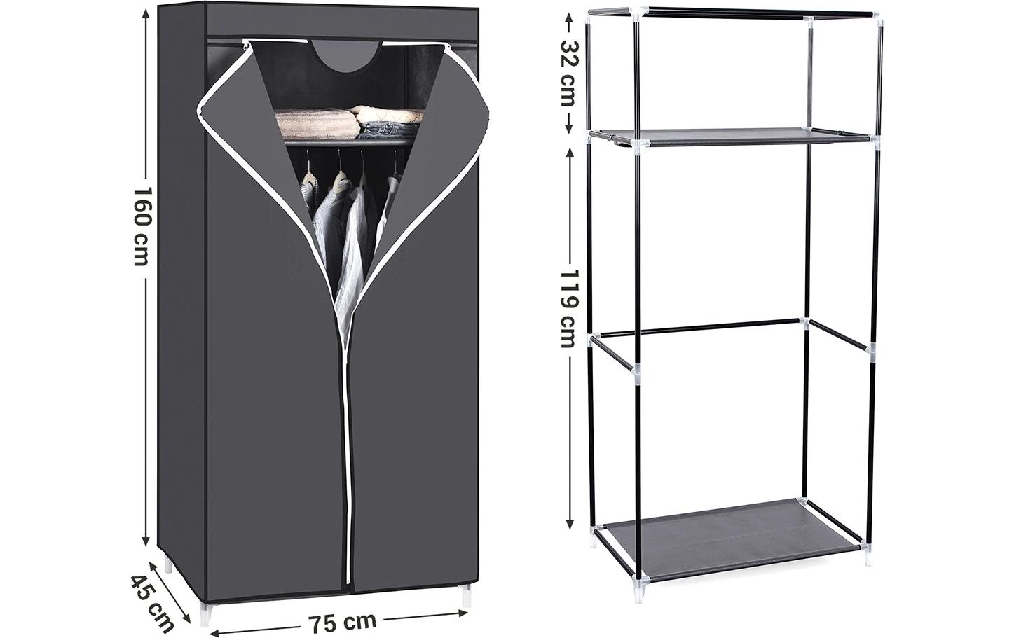 SONGMICS Armoire en tissu »mit Reissverschluss Grey«