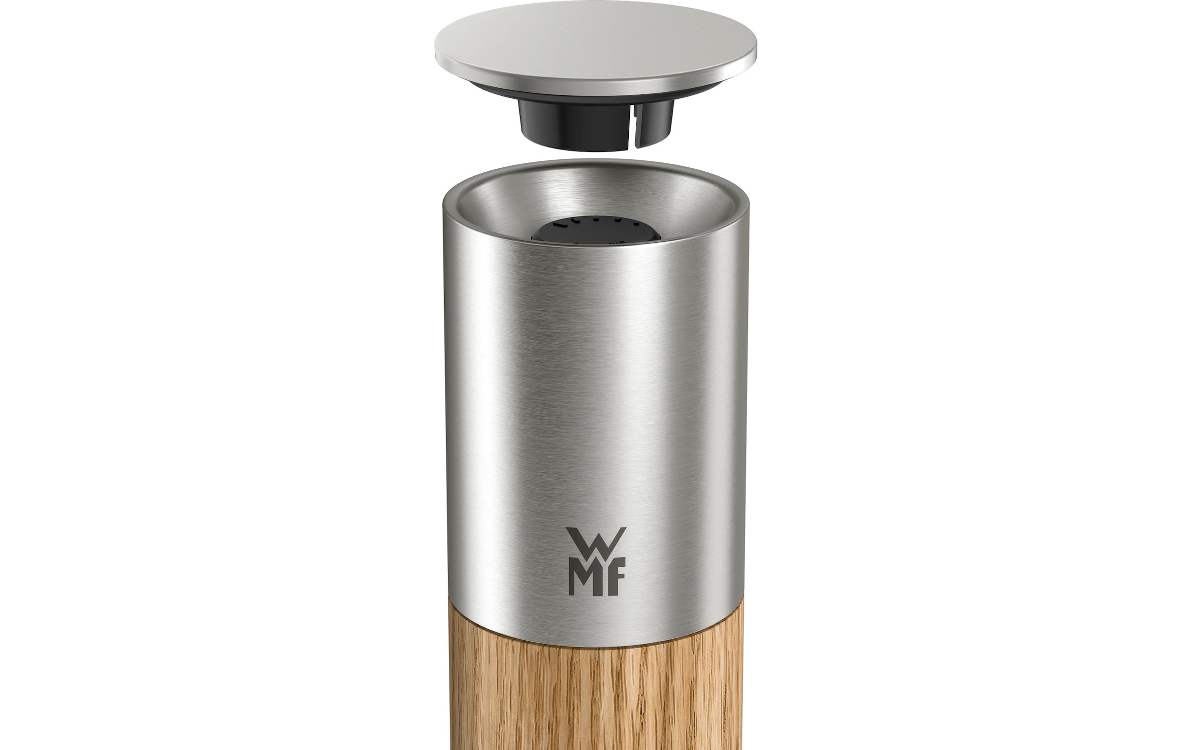 WMF Gewürzmühle »Nature Pro Edelstahl« Keramikmahlwerk, einstellbarer Mahlgrad, Aromaschutzdeckel, Holz