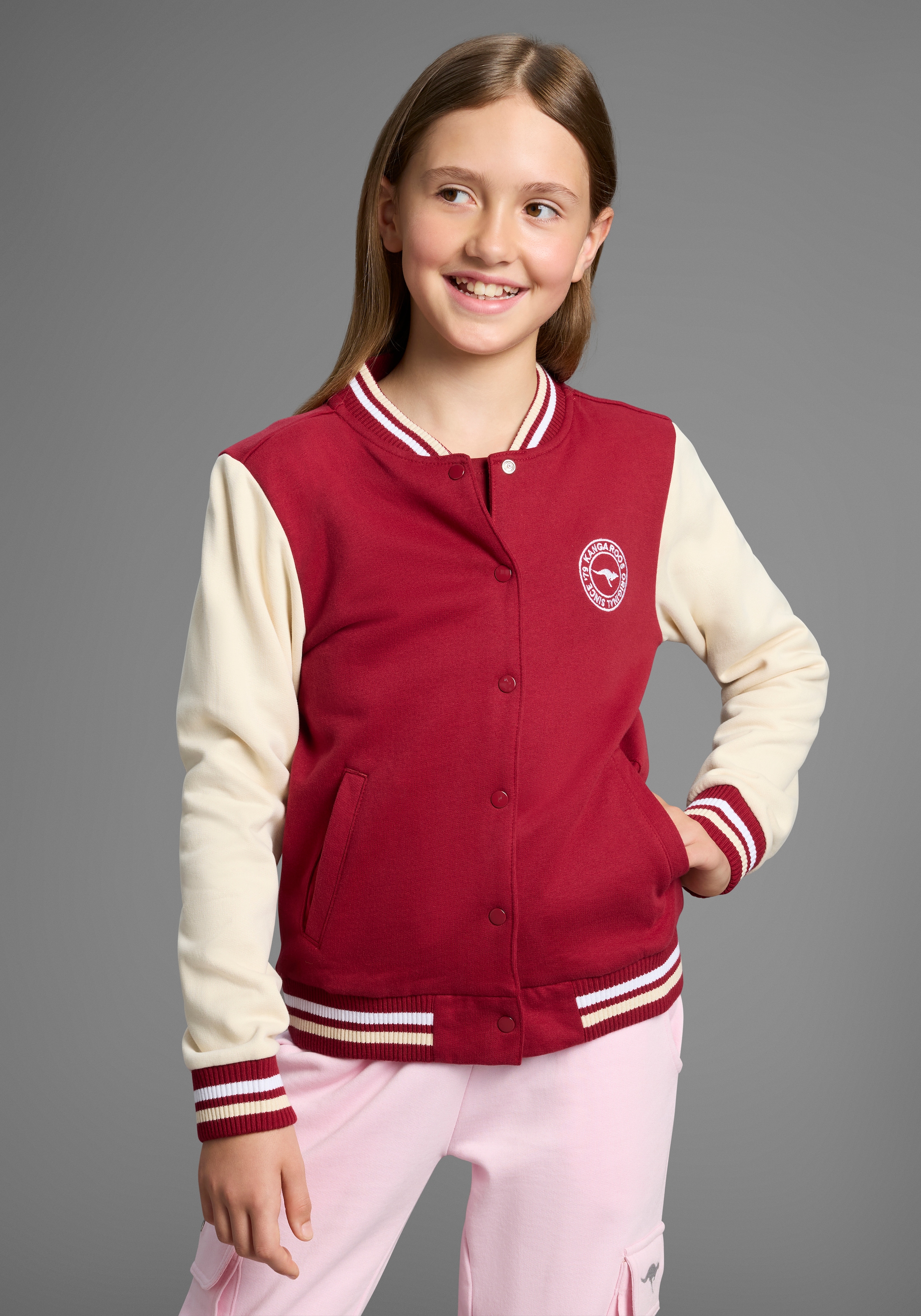 Image of KangaROOS Sweatjacke "College-Jacke" mit Kragen