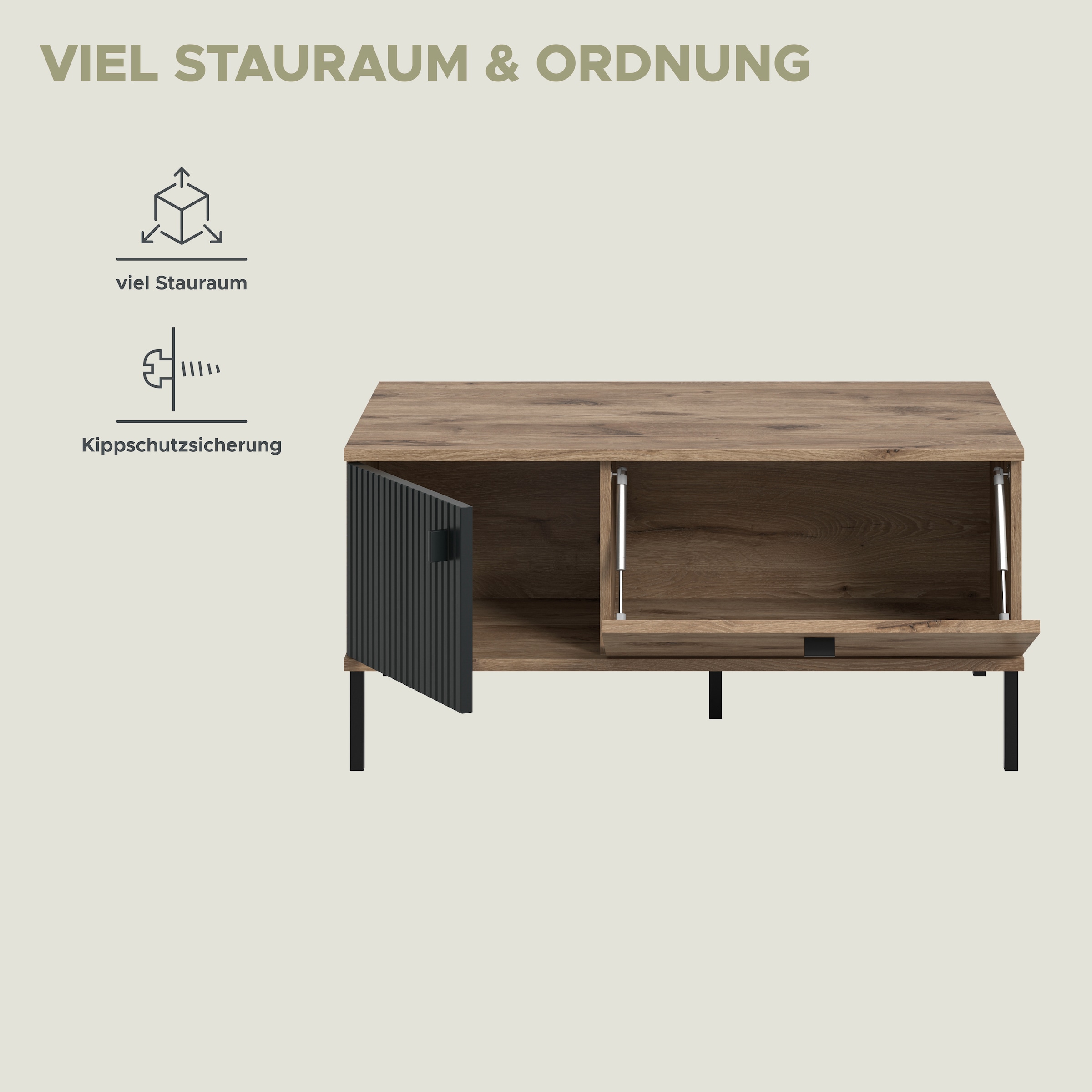 INOSIGN Couchtisch »TREVERK, Breite: 100 cm« 1 Stk. tlg. Couchtisch, Wohnzimmertisch, Beistelltisch, Wohnzimmer