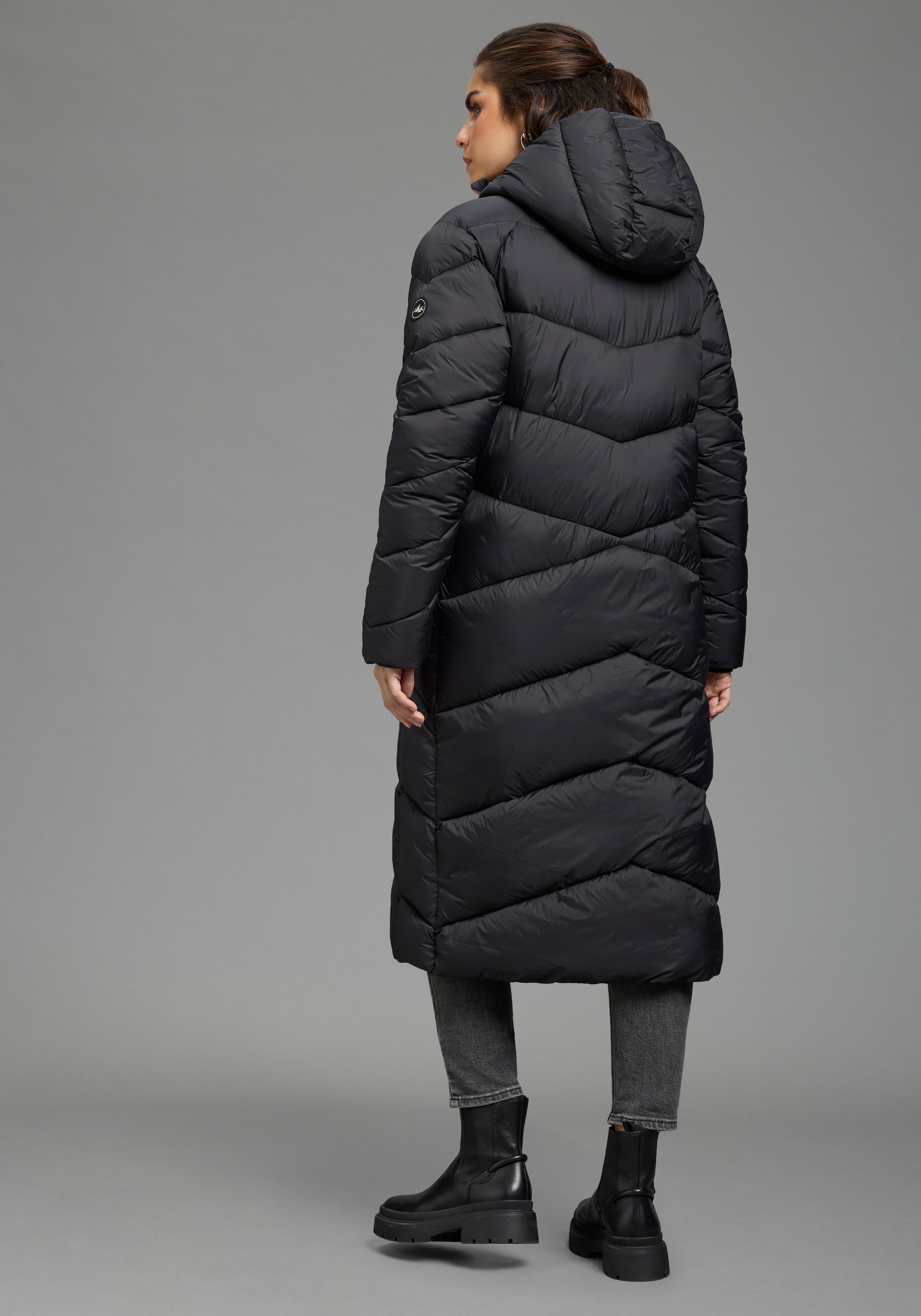 Polarino Manteau matelassé avec capuche et matelassage moderne, coupe-vent