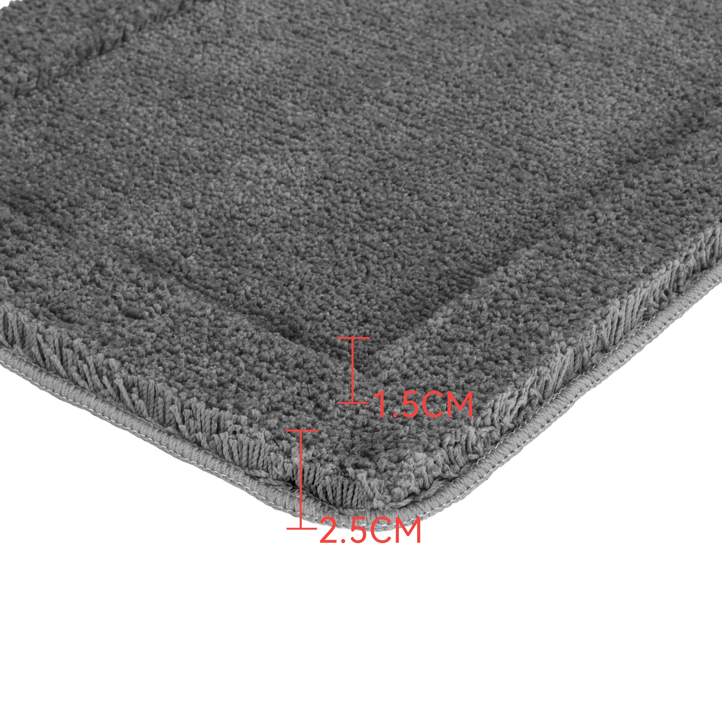 GOODproduct Tapis de bain »Sanremo mit Rahmen, Badvorleger, Badezimmer, sehr weich, Hoch-Tief« Höhe 25 mm revêtement antidérapant Séchage rapide | compatible chauffage au sol Tapis de bain, uni, rectangulaire et disponible en set de 3 pièces