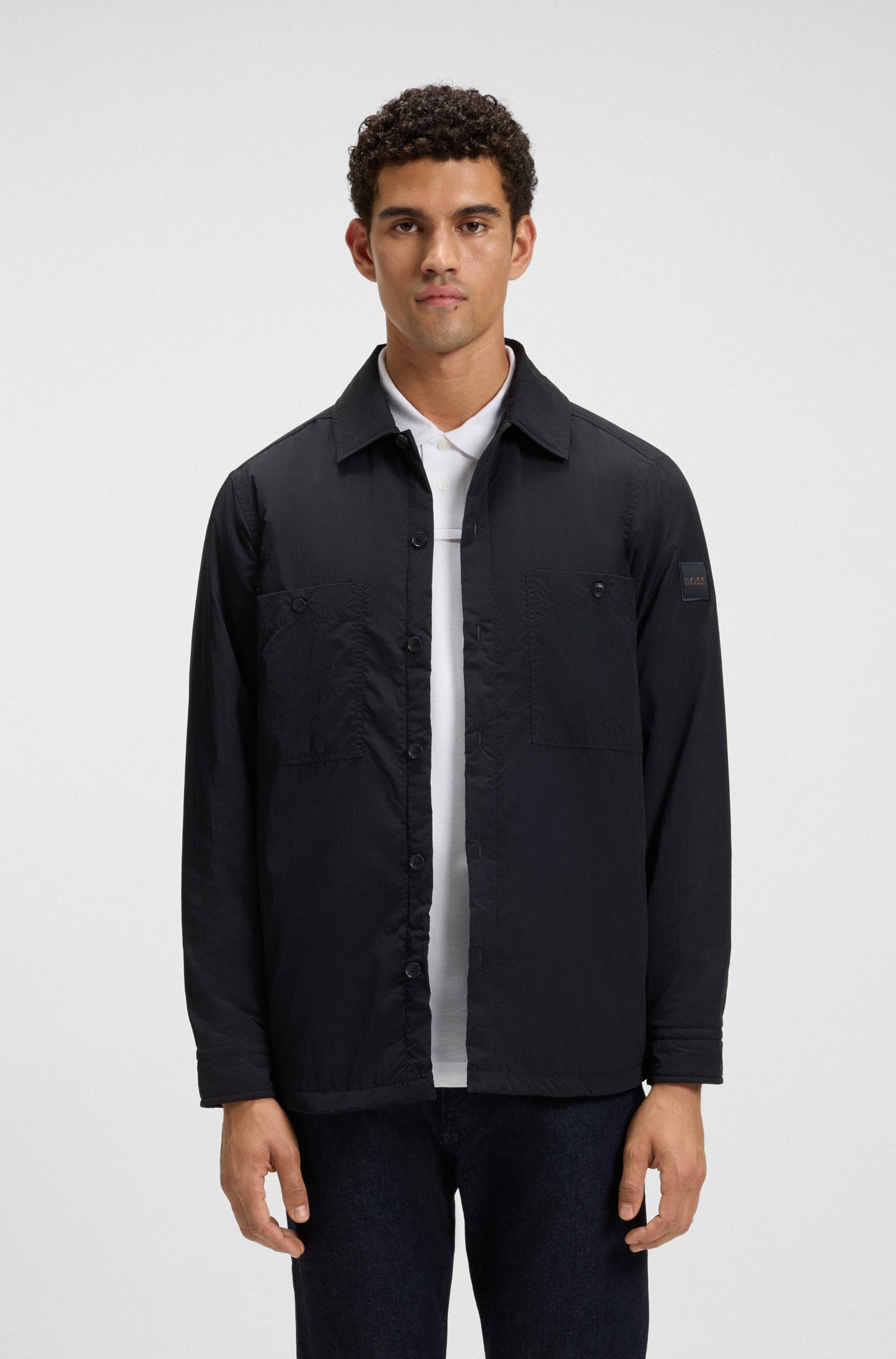 Image of BOSS ORANGE Langarmhemd "Locky" leicht wattiert, oversize fit