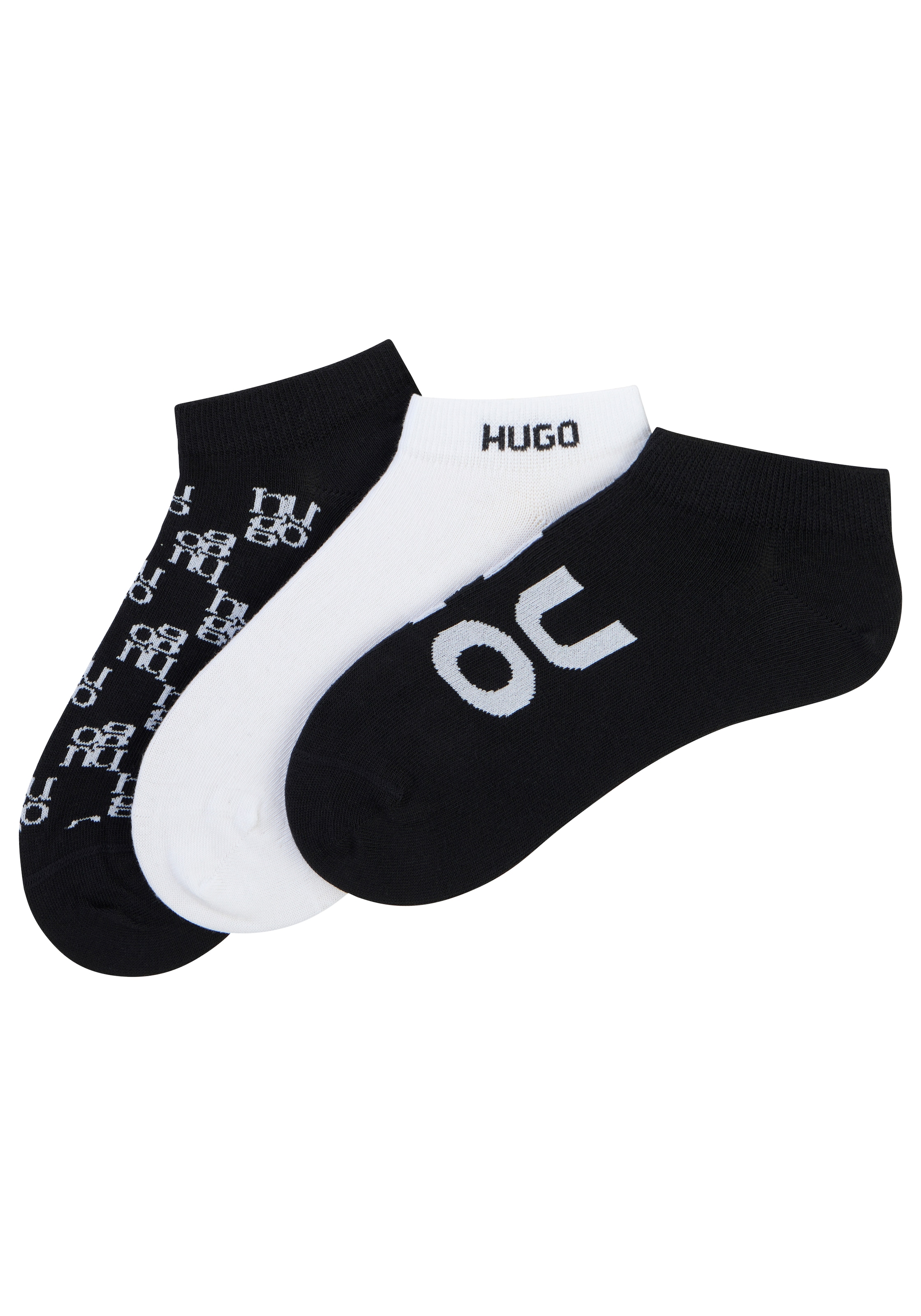 HUGO Underwear Chaussettes de baskets 3 Couple tlg. verstärkte Fersen- und Zehenpartie