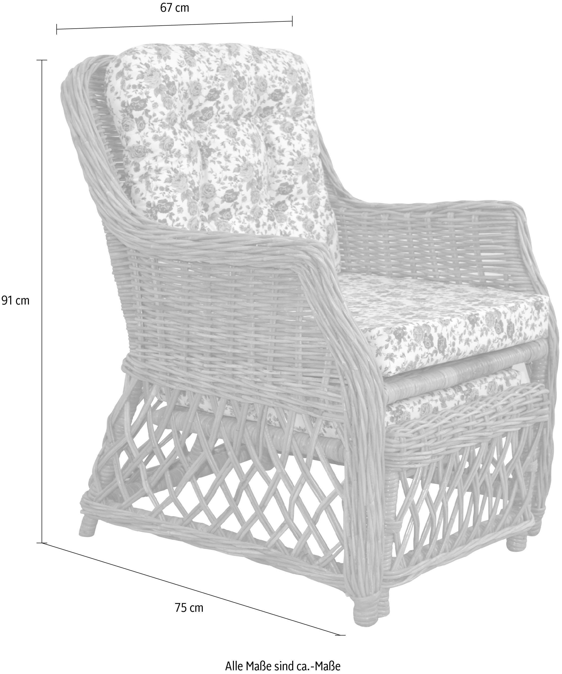 Home affaire Rattanstuhl, Handarbeit, Masse (B/T/H): (67/75/91)