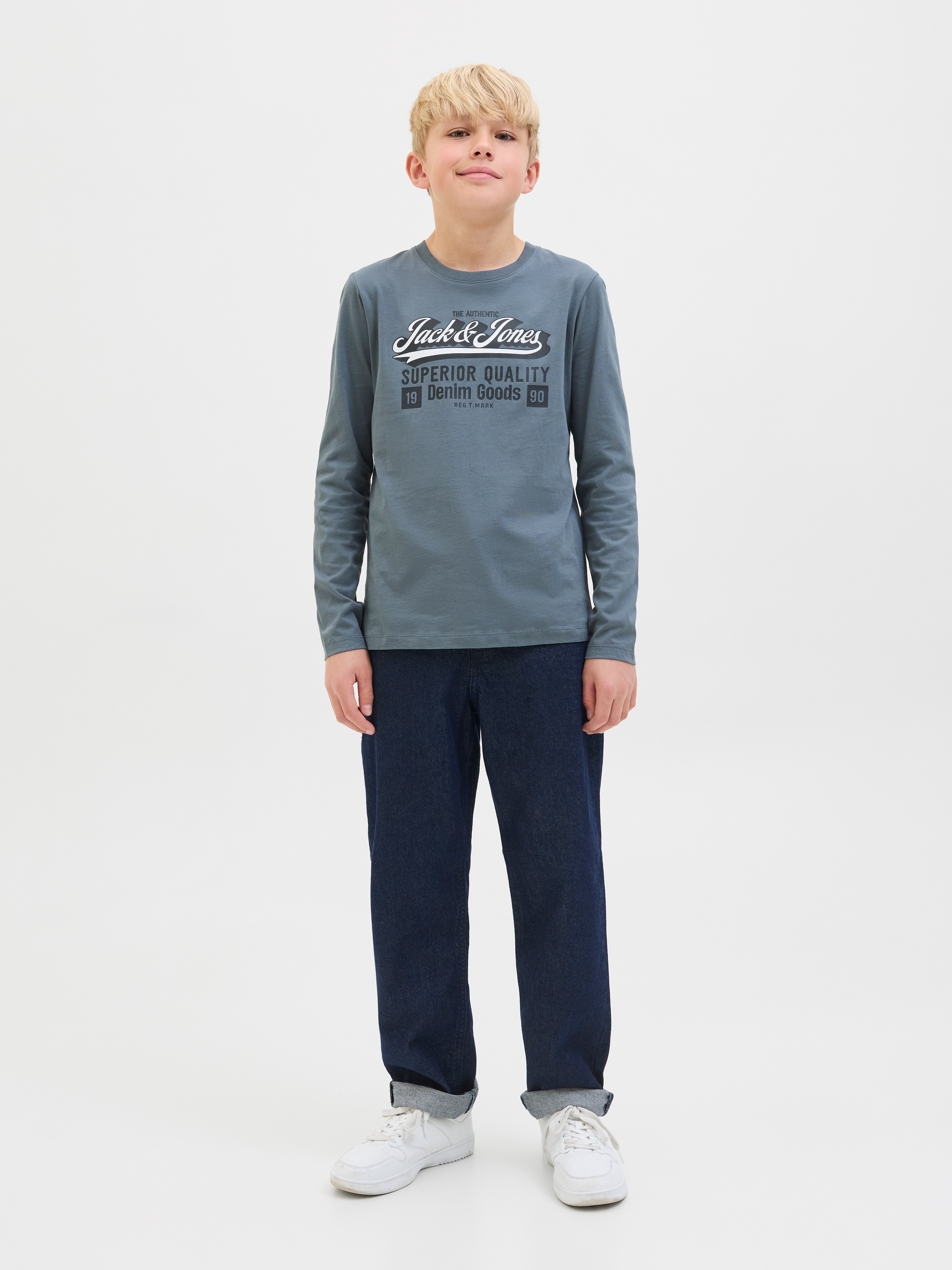 Jack & Jones Junior Langarmshirt »JJELOGO TEE LS O-NEC 2 COL AW25 NOOS JNR«