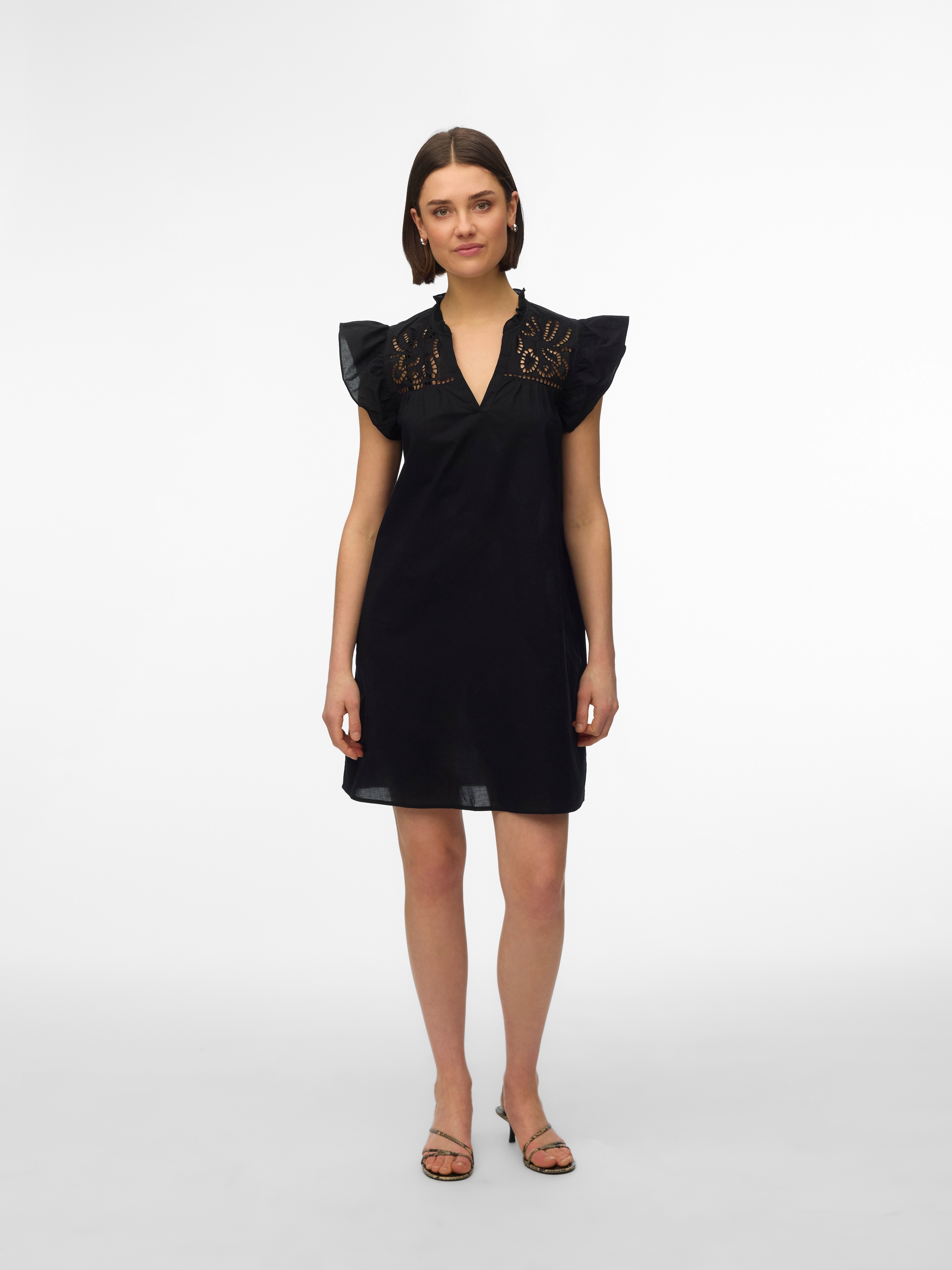 Vero Moda Mini-robe »VMLINE SS SHORT DRESS WVN NOOS« Coton